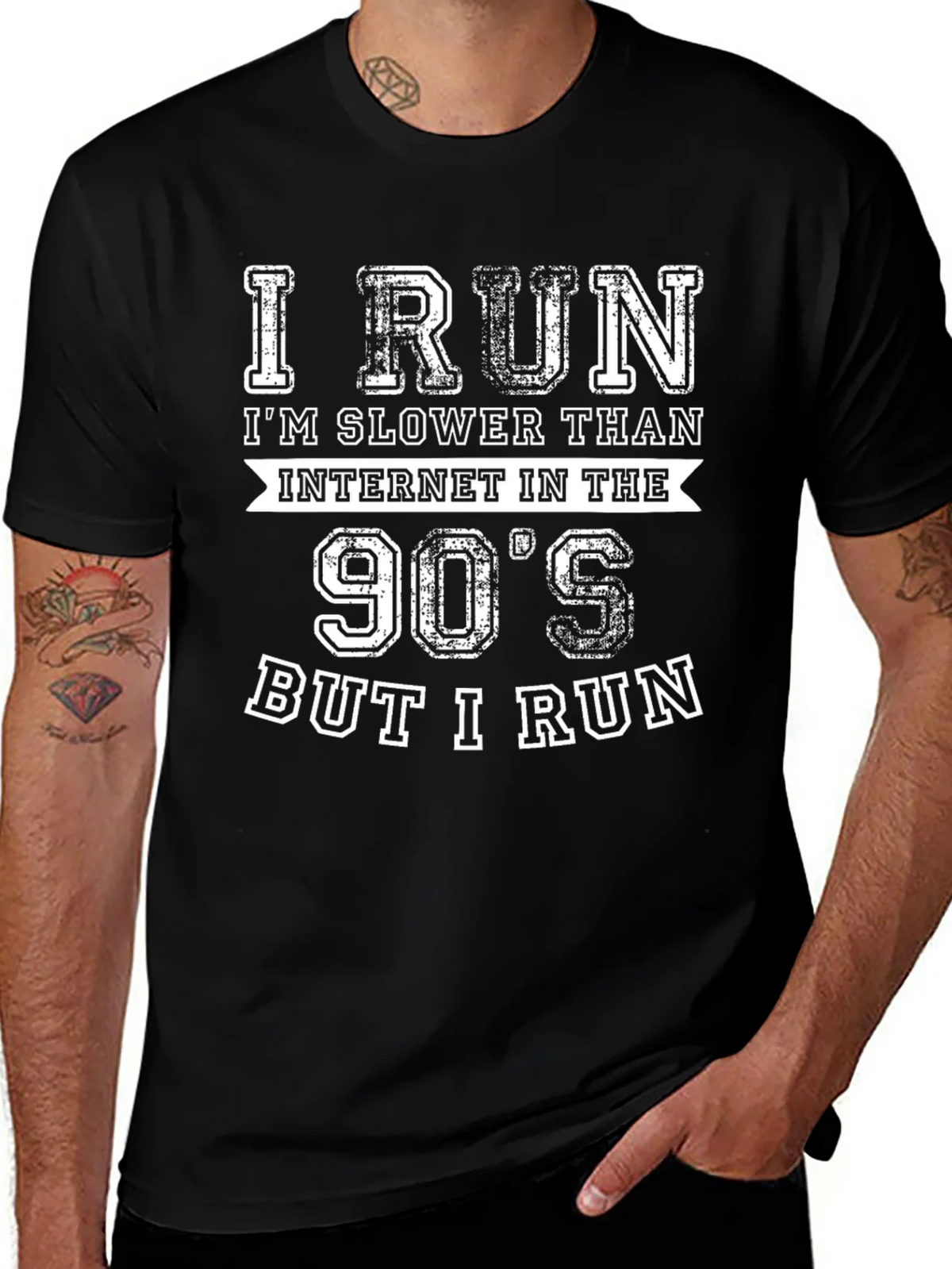 I Run Slower Than 90s Internet Funny Running T-Shirt product image 1