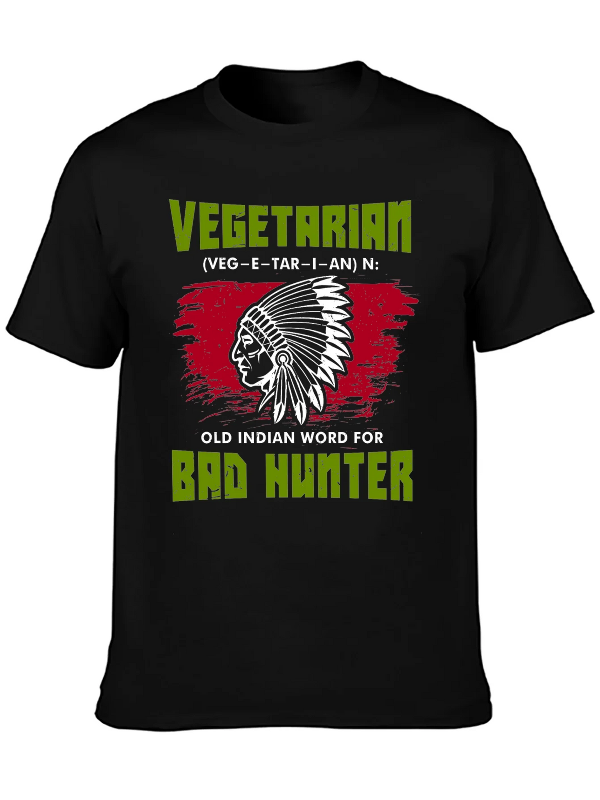 Vegetarian Bad Hunter T-Shirt Novelty Gift product image 2