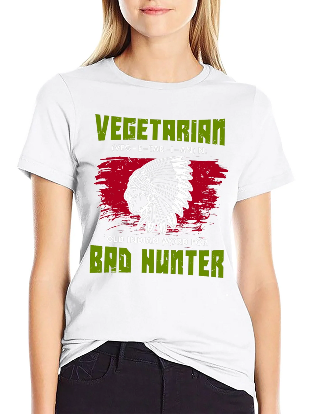 Vegetarian Bad Hunter T-Shirt Novelty Gift product image 3