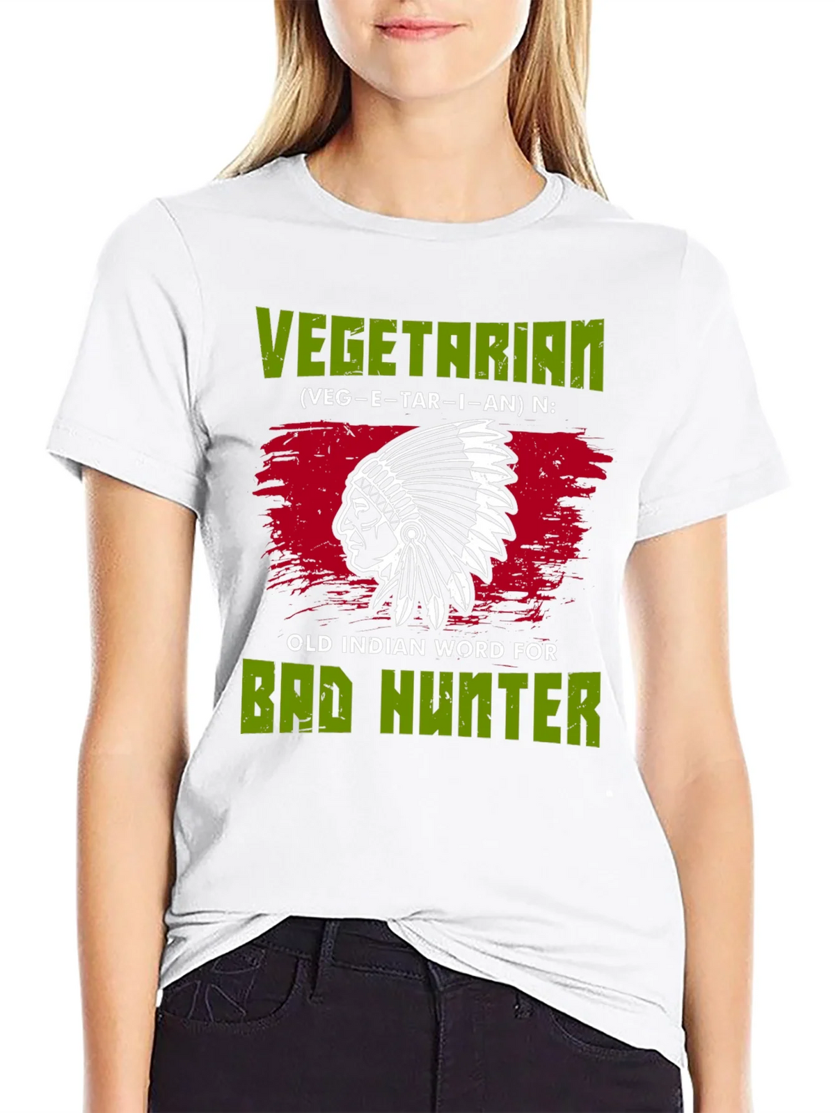 Vegetarian Bad Hunter T-Shirt Novelty Gift product image 3