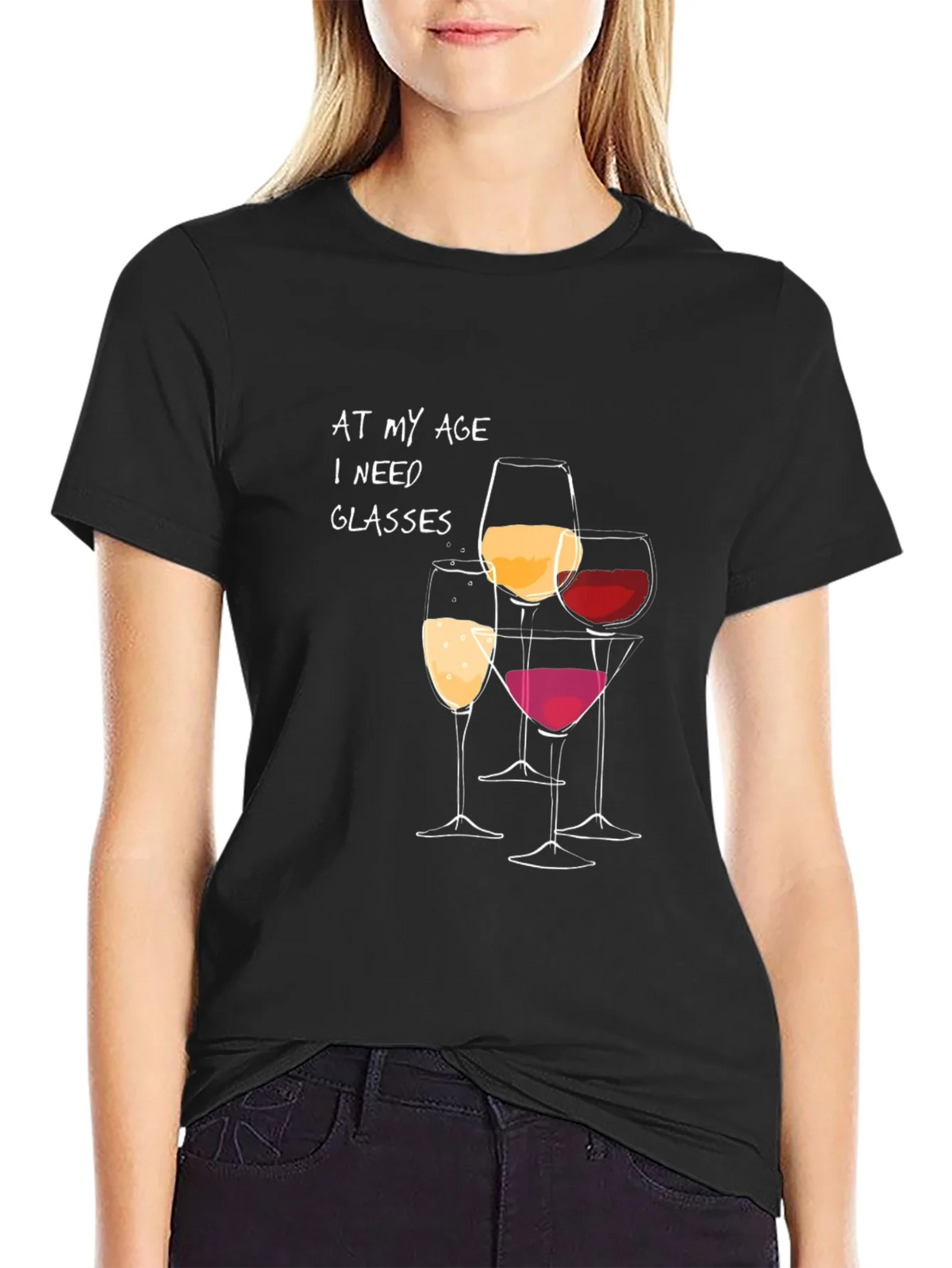 Wine Glasses Humor Graphic Tee product image 2