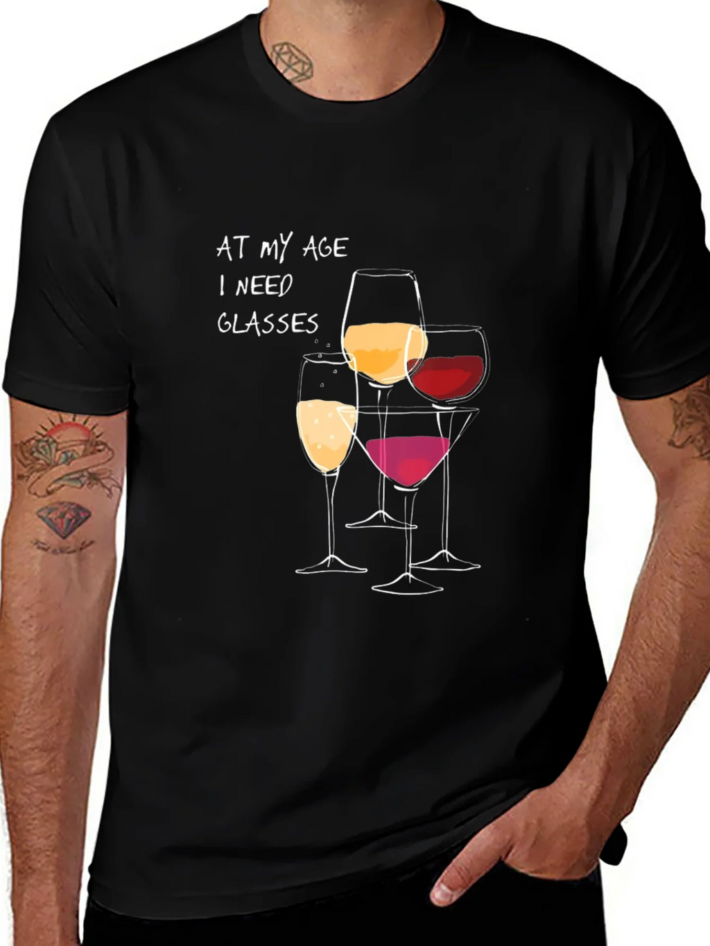 Wine Glasses Humor Graphic Tee product image 1
