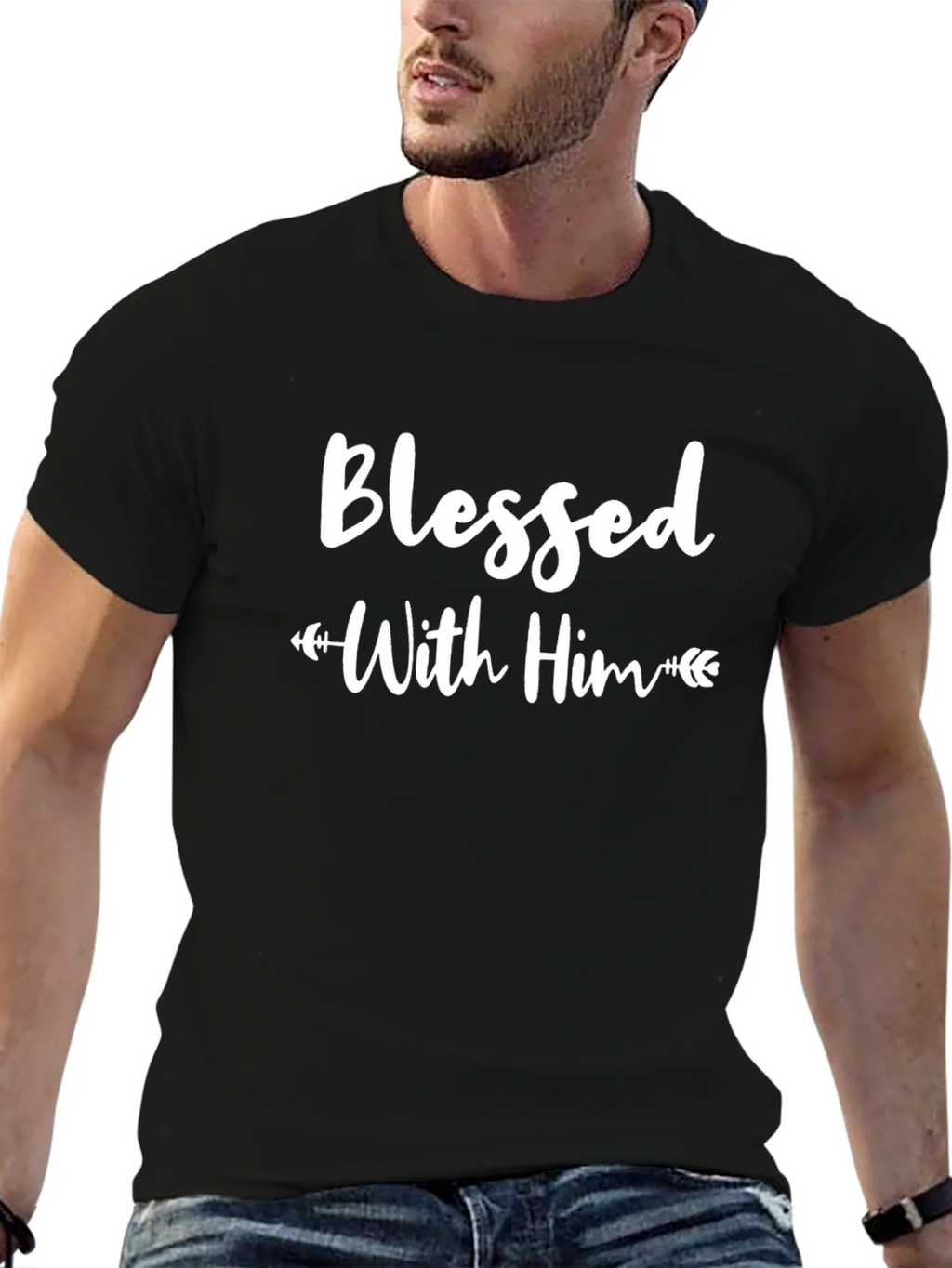 Blessed With Him Black T-Shirt product image 6