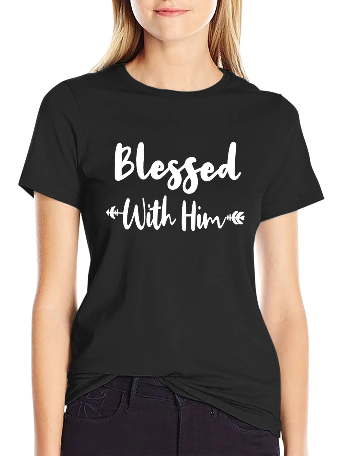 Blessed With Him Black T-Shirt product image 2