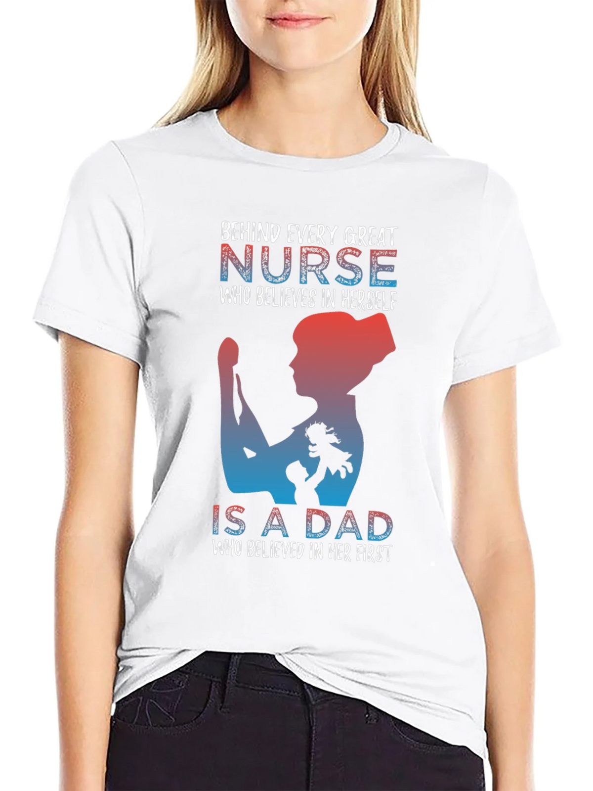 Nurse Dad T-Shirt: Behind Every Great product image 5