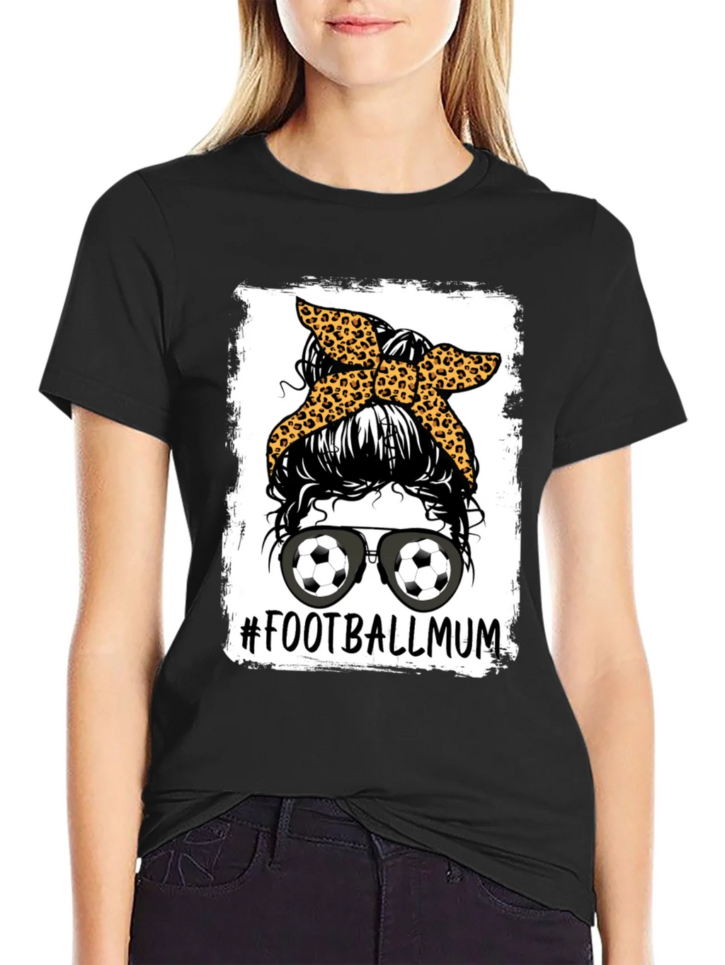 Football Mum Graphic Tee - Messy Bun Design product image 2