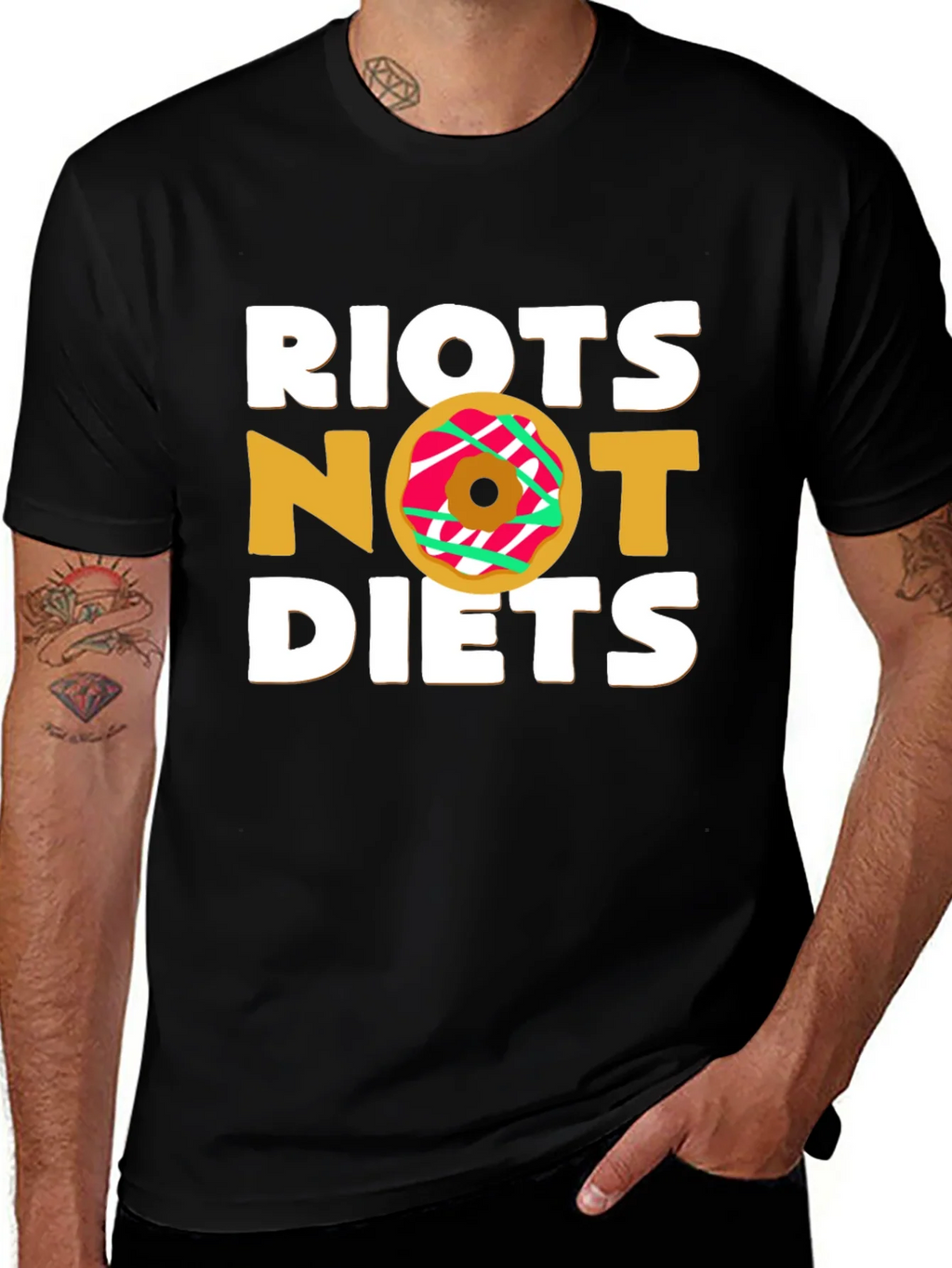 Riot Not Diets Donut T-Shirt - Funny & Unique Design product image 1