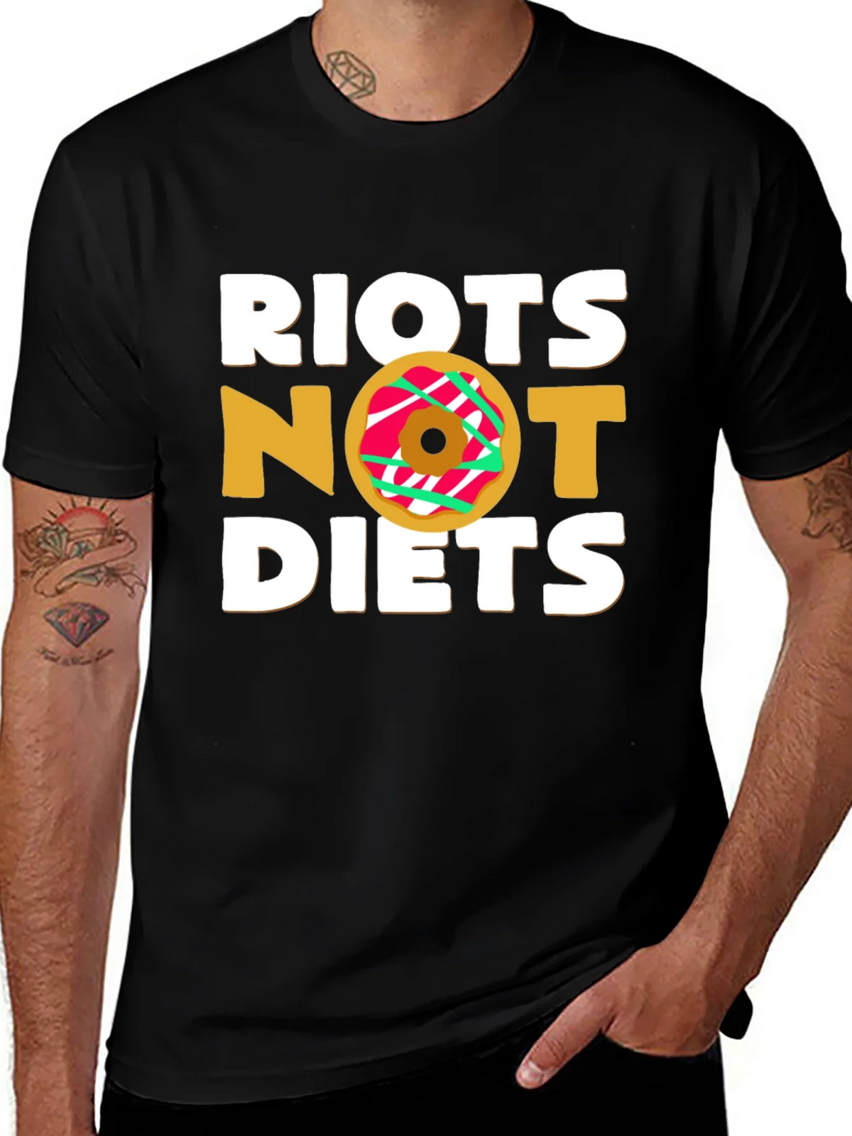 Riot Not Diets Donut T-Shirt - Funny & Unique Design product image 1