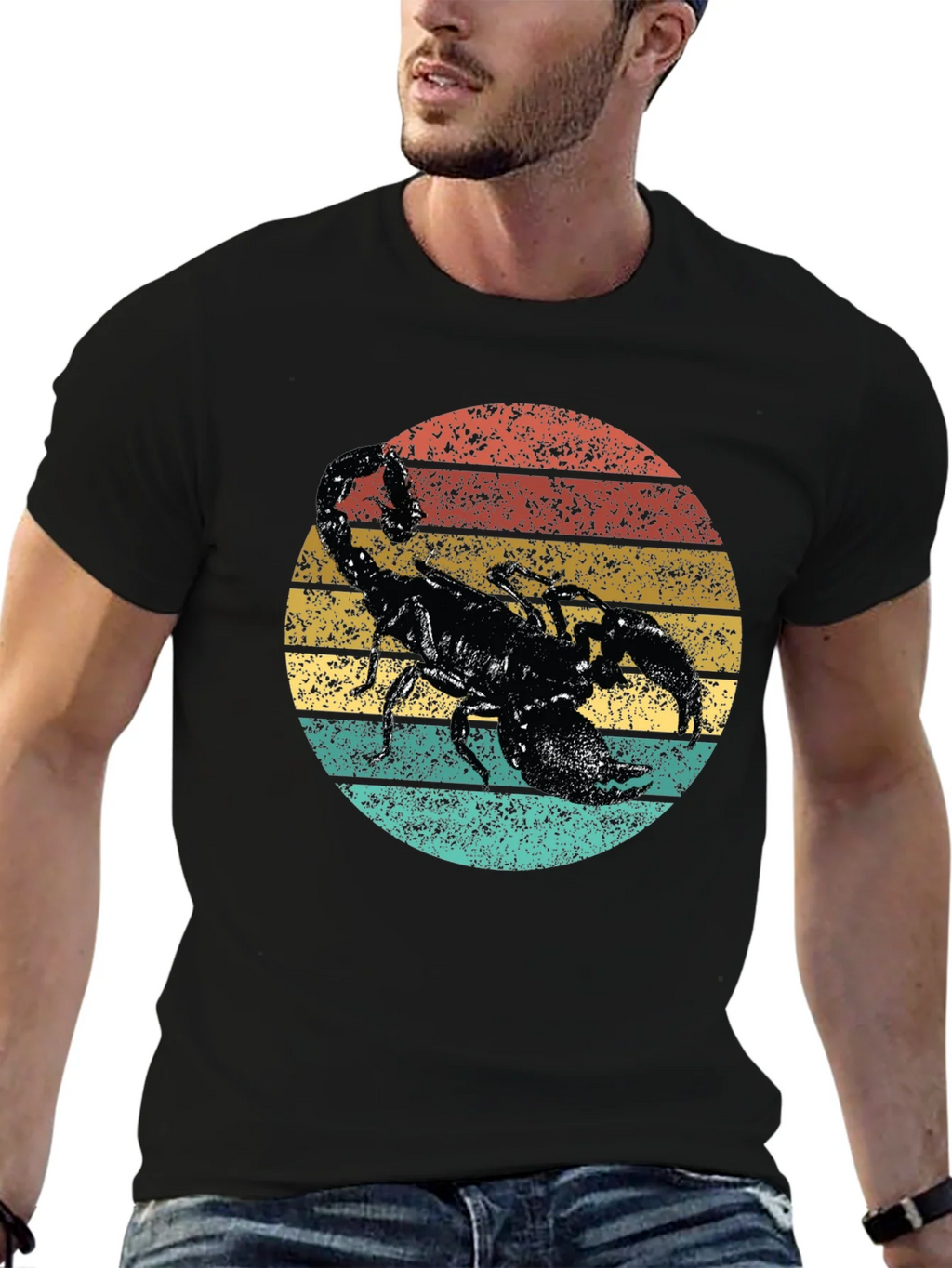Retro Scorpion Graphic Tee - Black Cotton T-Shirt product image 6