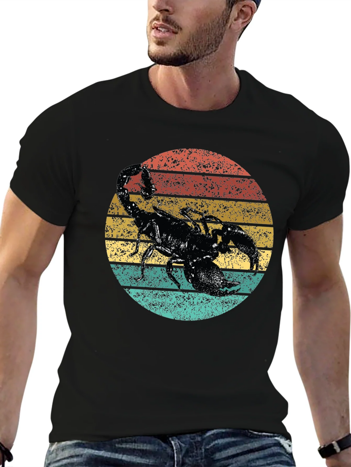 Retro Scorpion Graphic Tee - Black Cotton T-Shirt product image 6