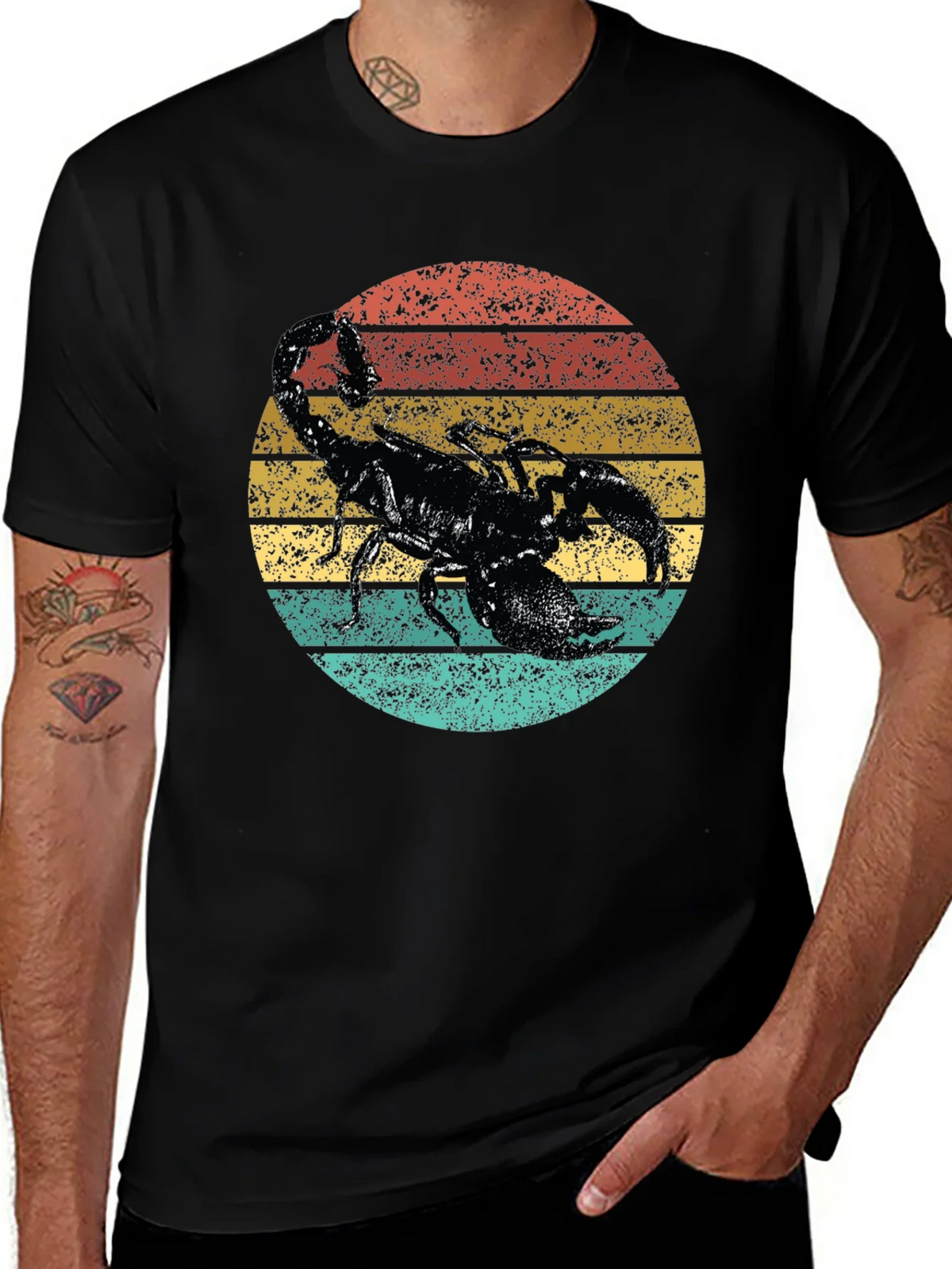 Retro Scorpion Graphic Tee - Black Cotton T-Shirt product image 1