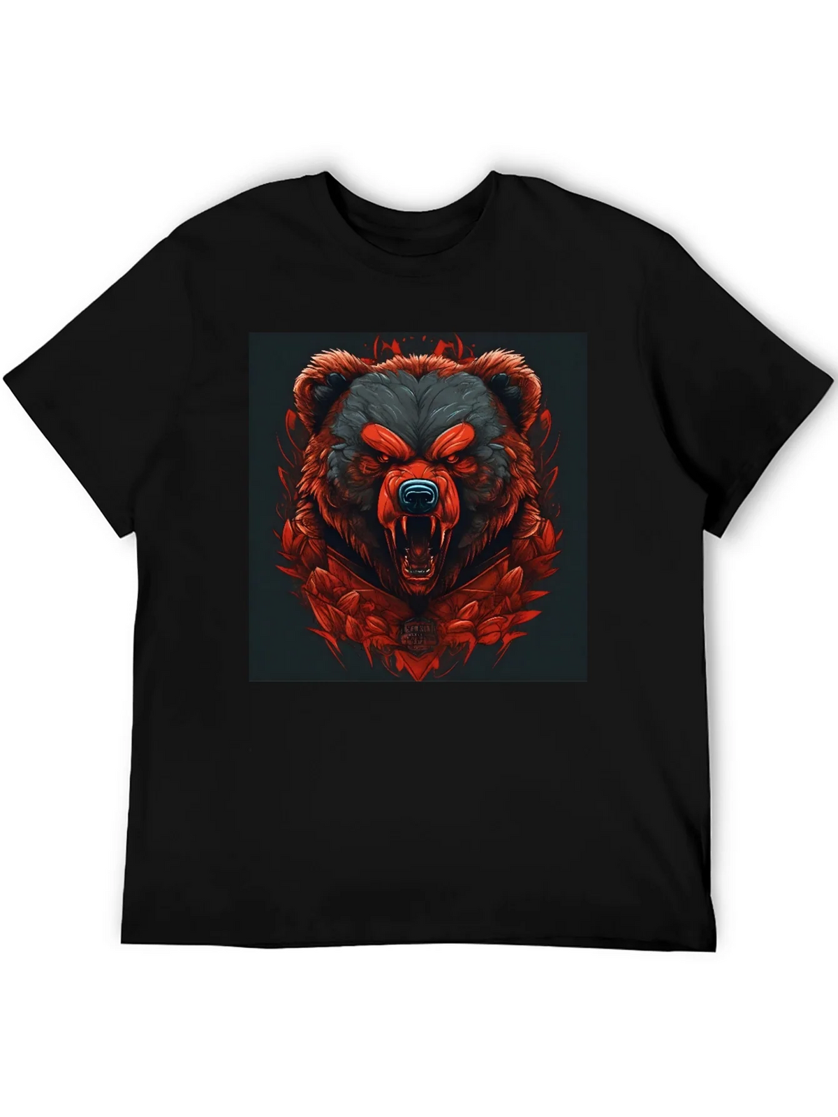 Raging Bear Graphic Tee - Black Cotton T-Shirt product image 5