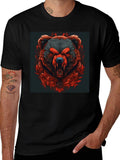 Raging Bear Graphic Tee - Black Cotton T-Shirt product image 1