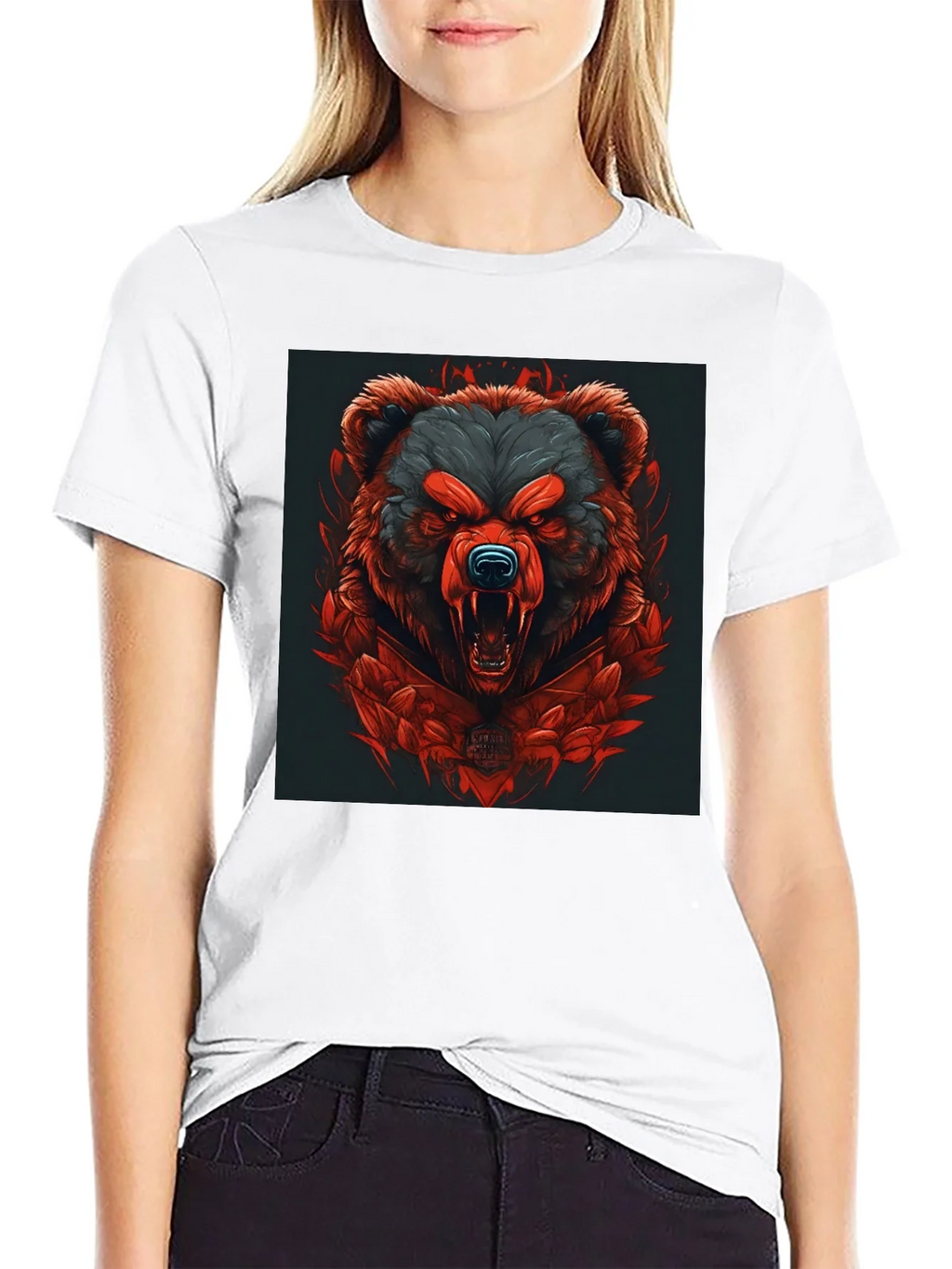 Raging Bear Graphic Tee - Black Cotton T-Shirt product image 8