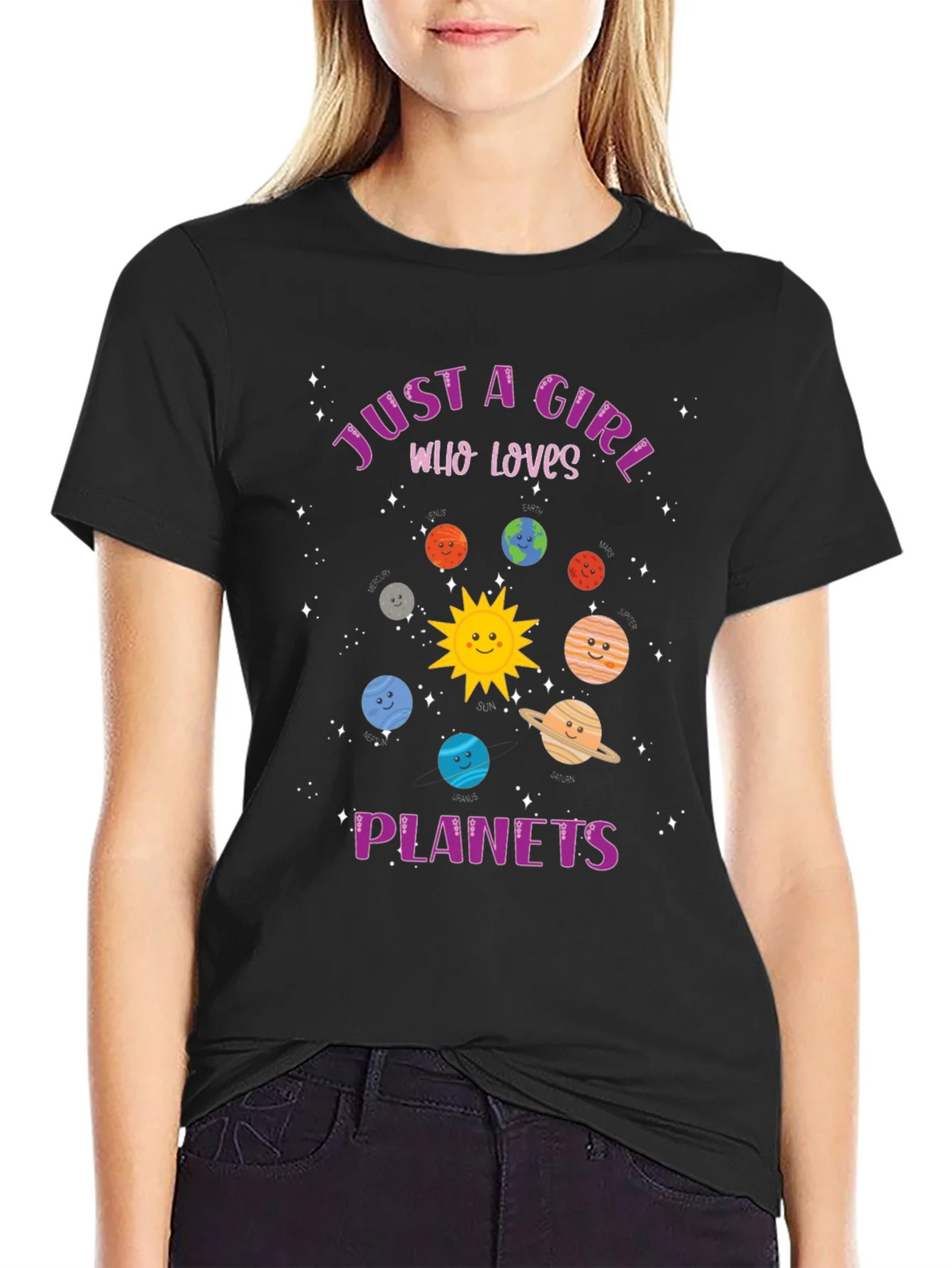 Just a Girl Who Loves Planets Graphic Tee product image 2