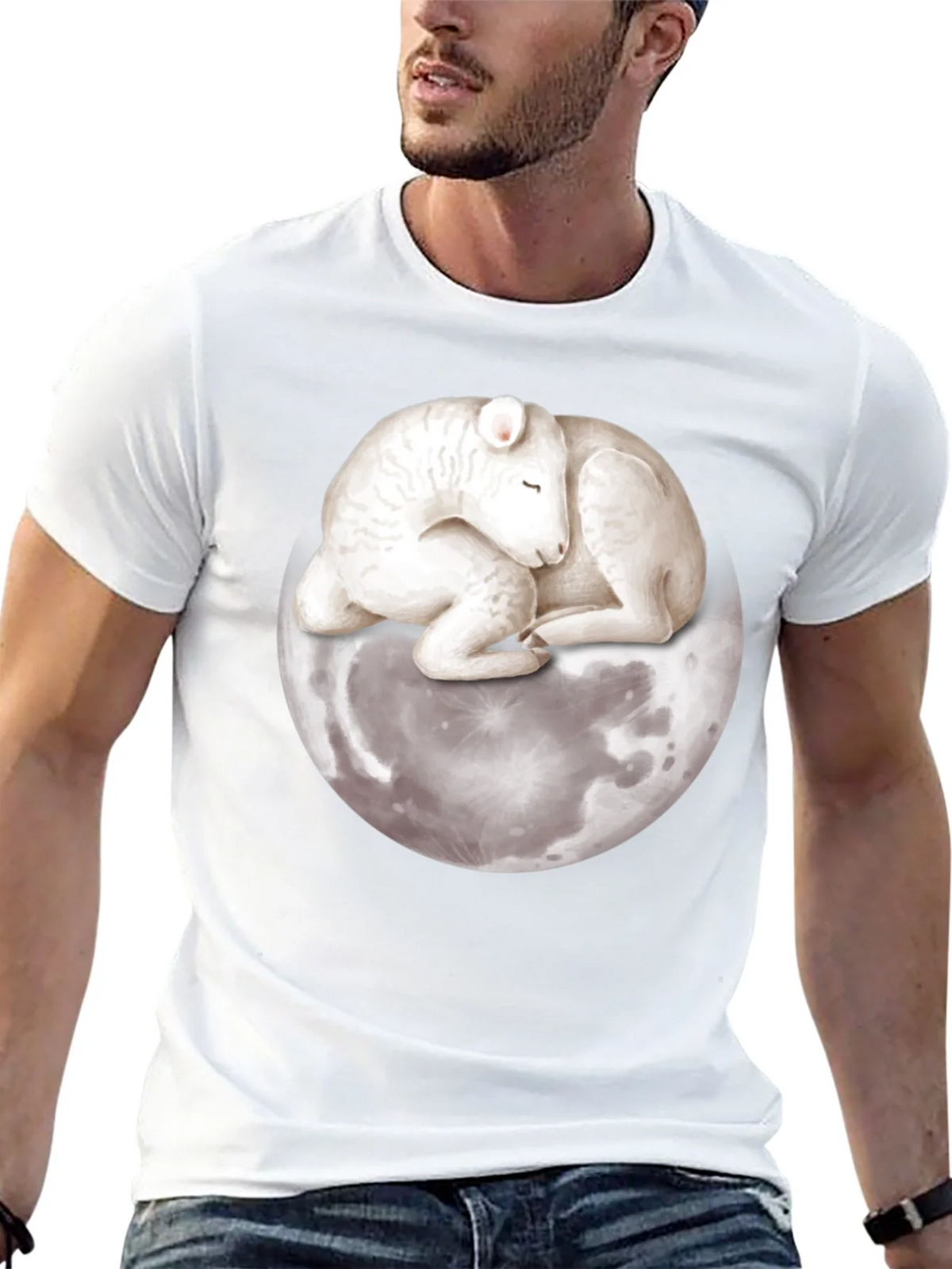 Lamb on Moon Graphic Tee - Unique Design product image 12