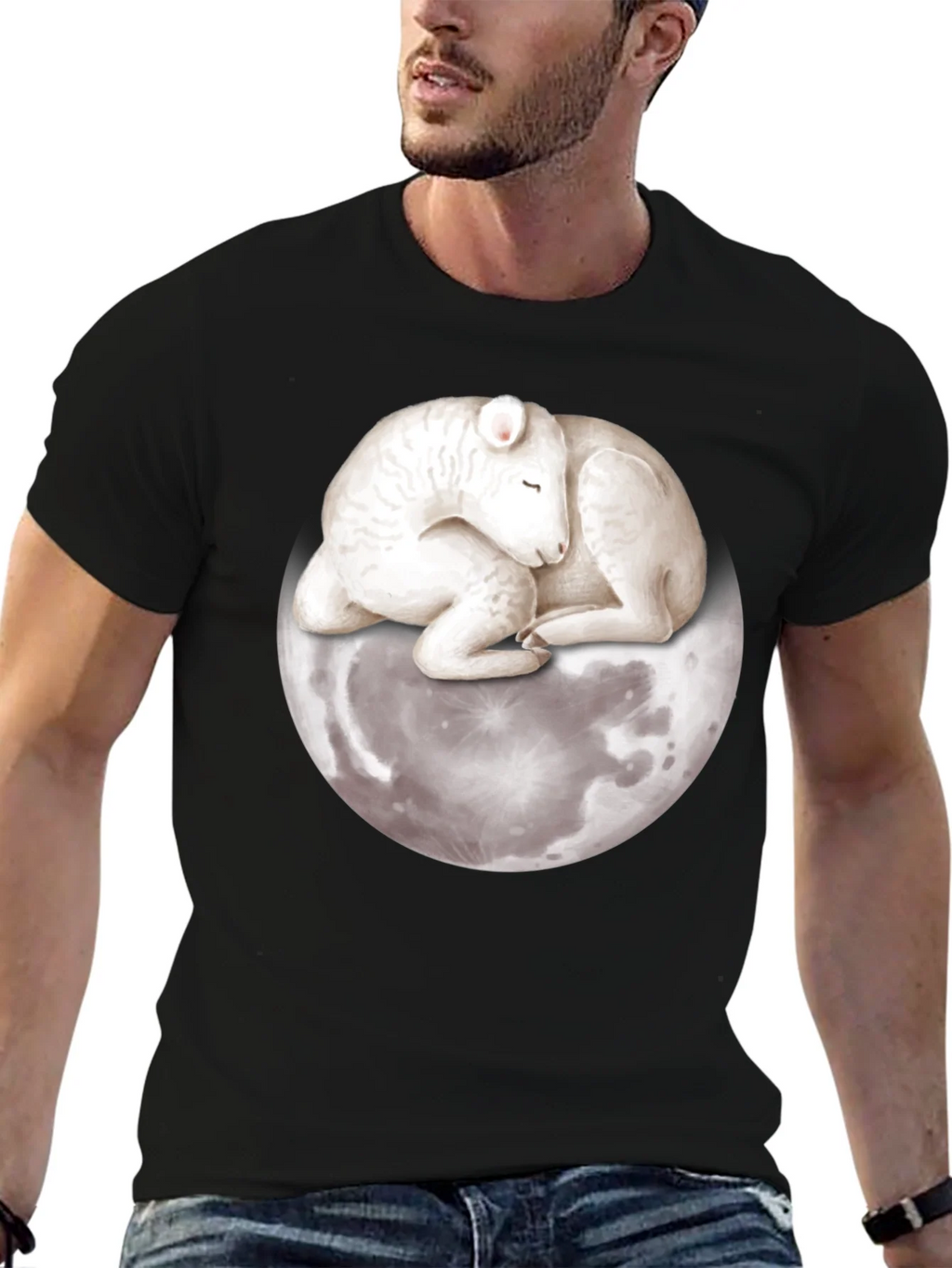Lamb on Moon Graphic Tee - Unique Design product image 6