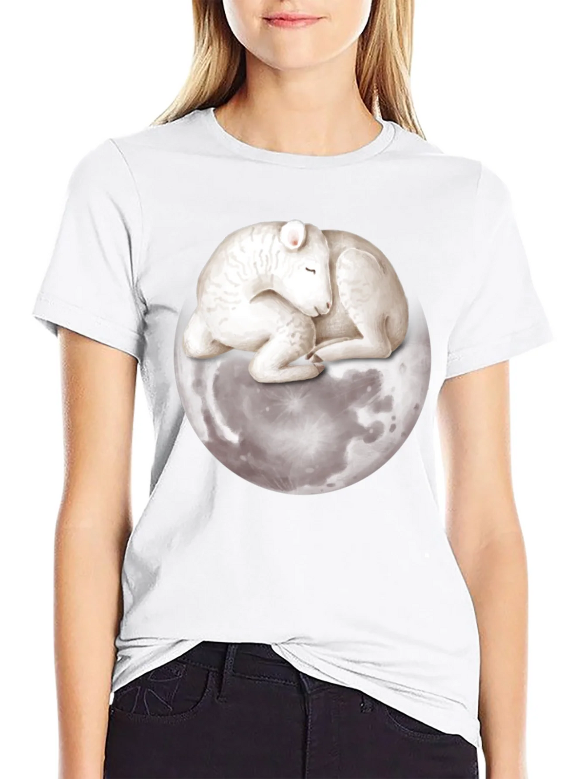 Lamb on Moon Graphic Tee - Unique Design product image 8
