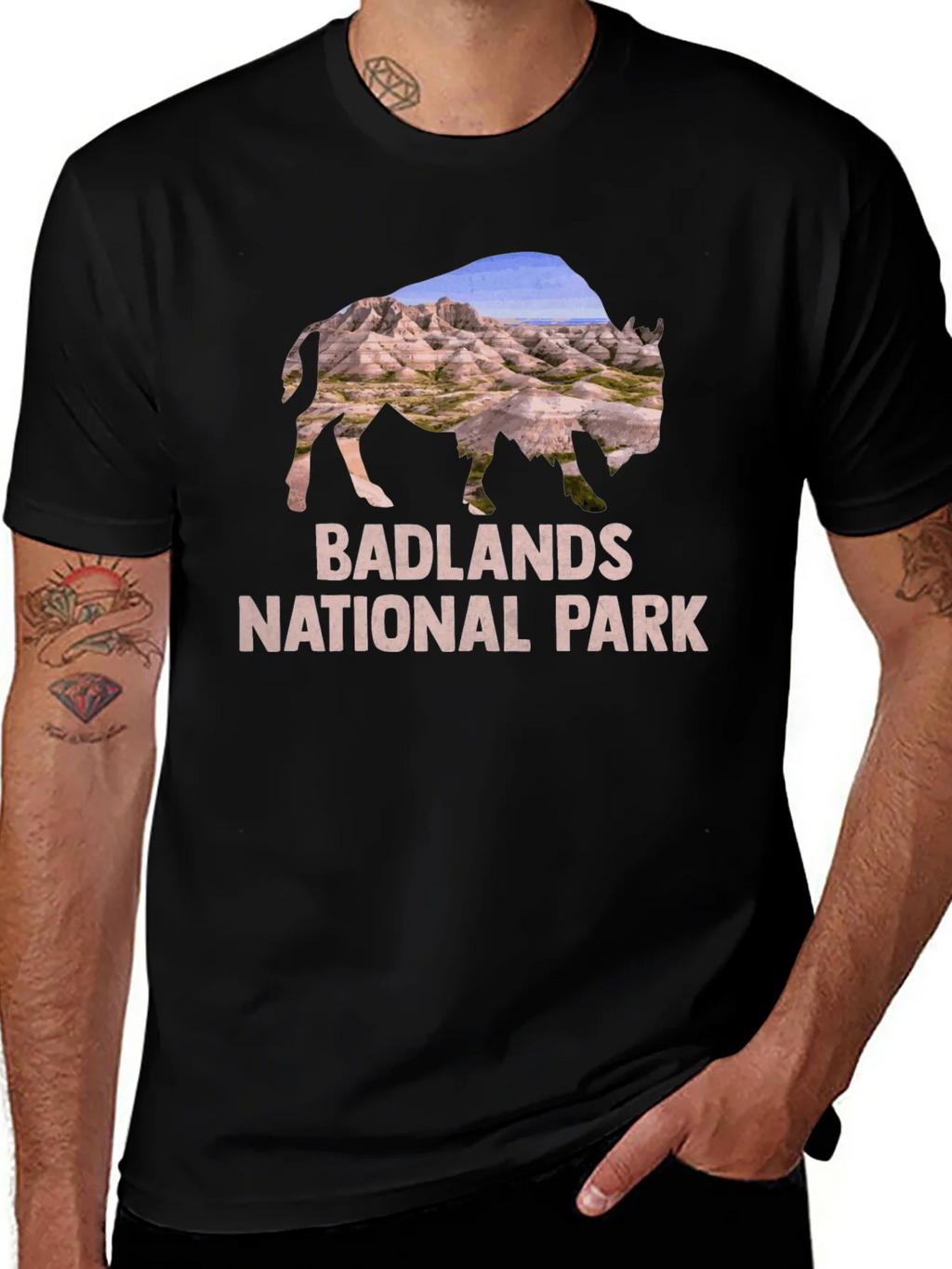 Badlands National Park Bison Graphic T-Shirt product image 1