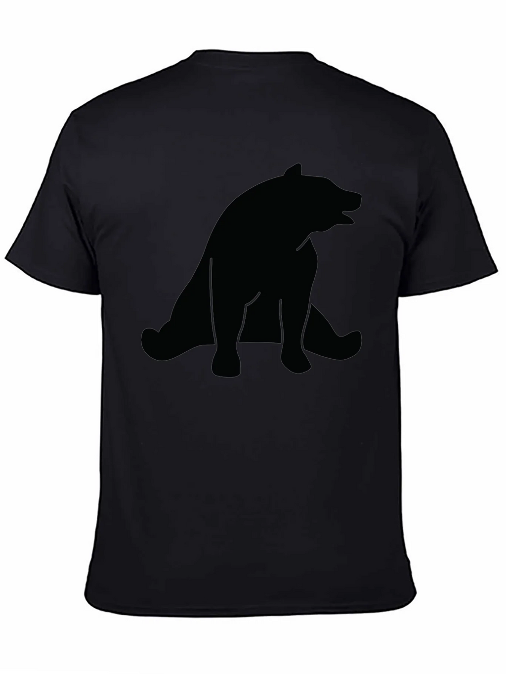 Bear Silhouette Mens Black T-Shirt product image 3