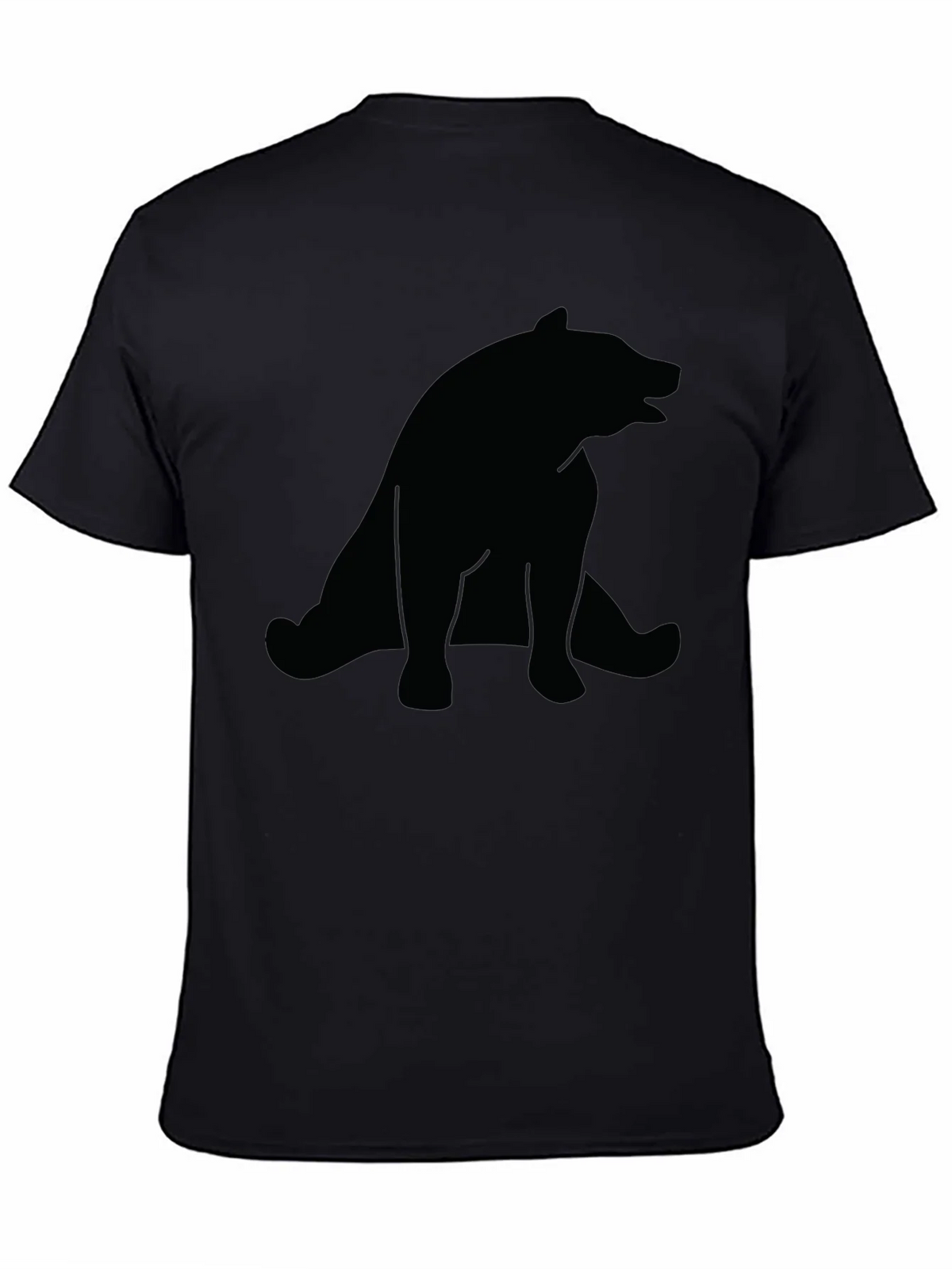 Bear Silhouette Mens Black T-Shirt product image 3