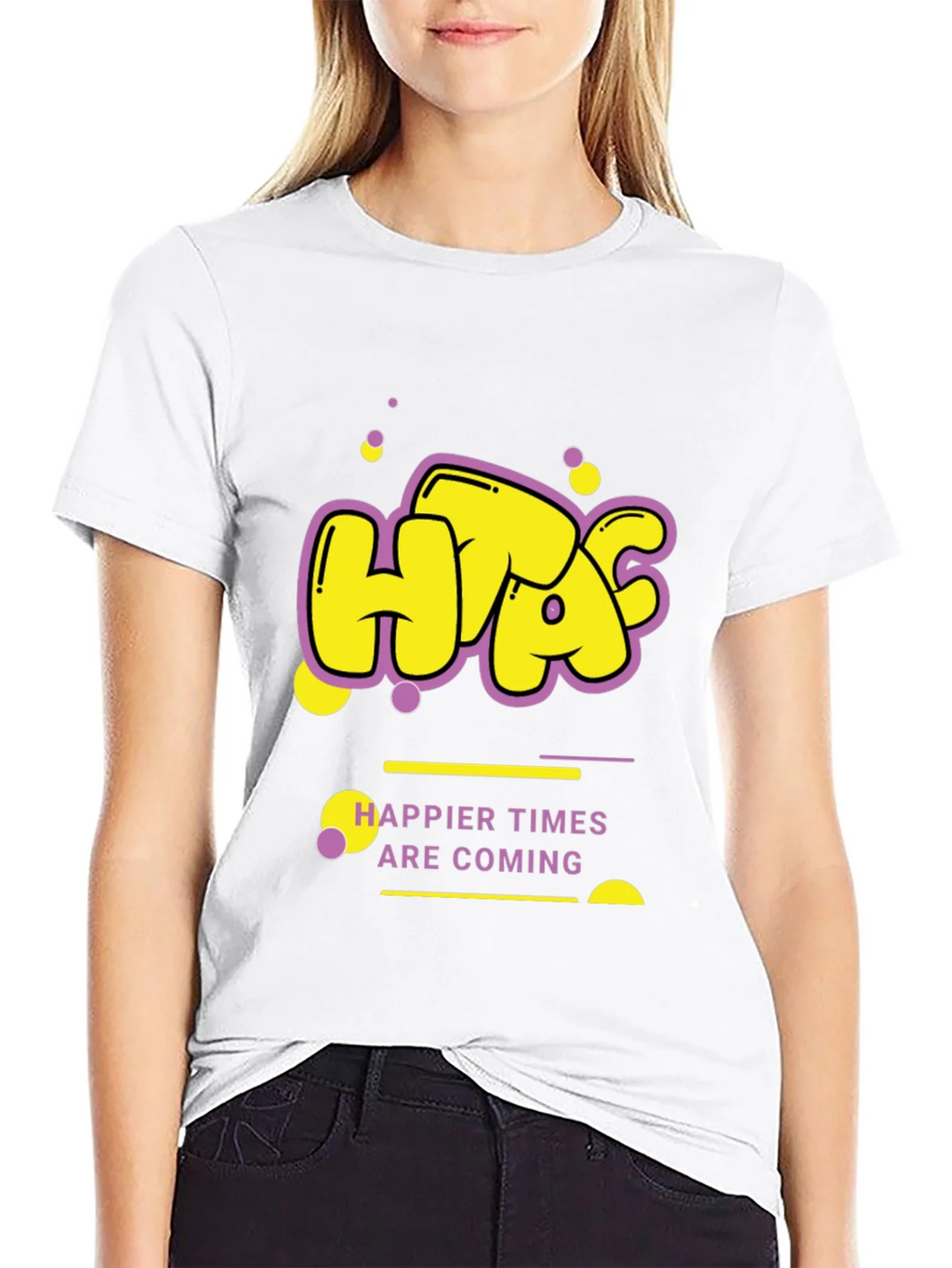 Happier Times Graphic Tee - Trendy Black T-Shirt product image 8