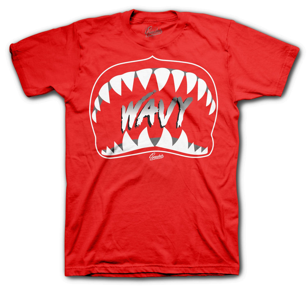 Retro 4 Red Metallic Wavy Shirt