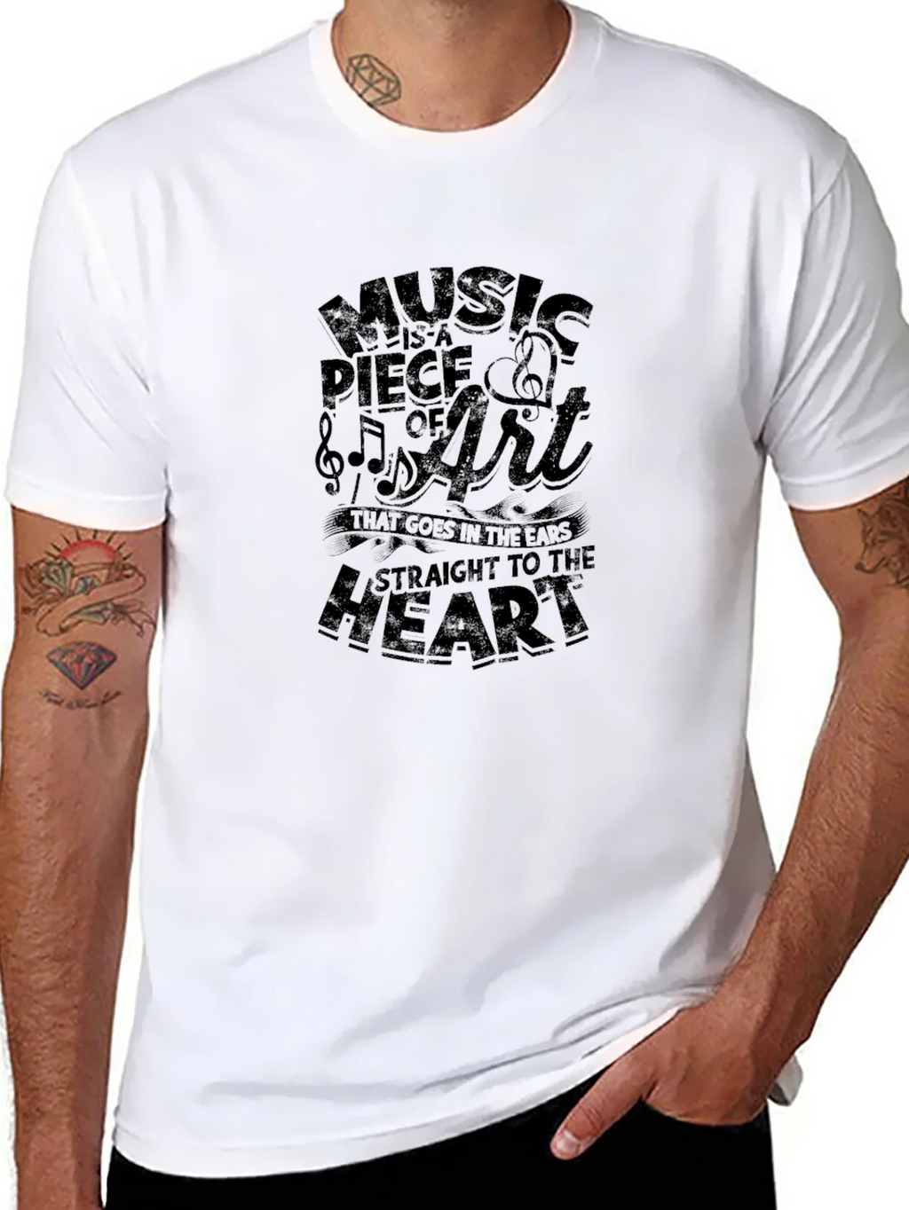 Music is Art Graphic T-Shirt - Black product image 7