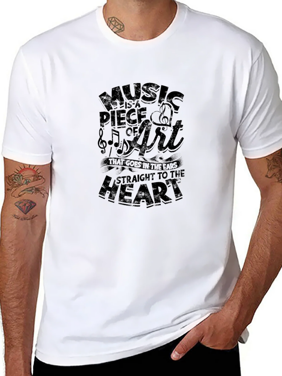 Music is Art Graphic T-Shirt - Black product image 7