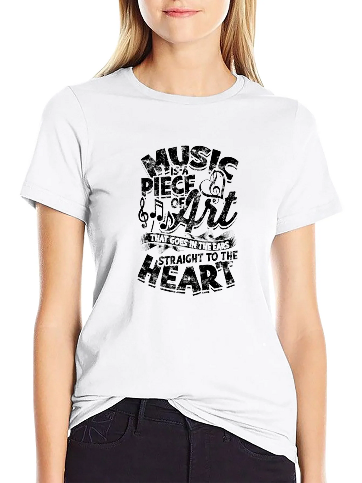 Music is Art Graphic T-Shirt - Black product image 8