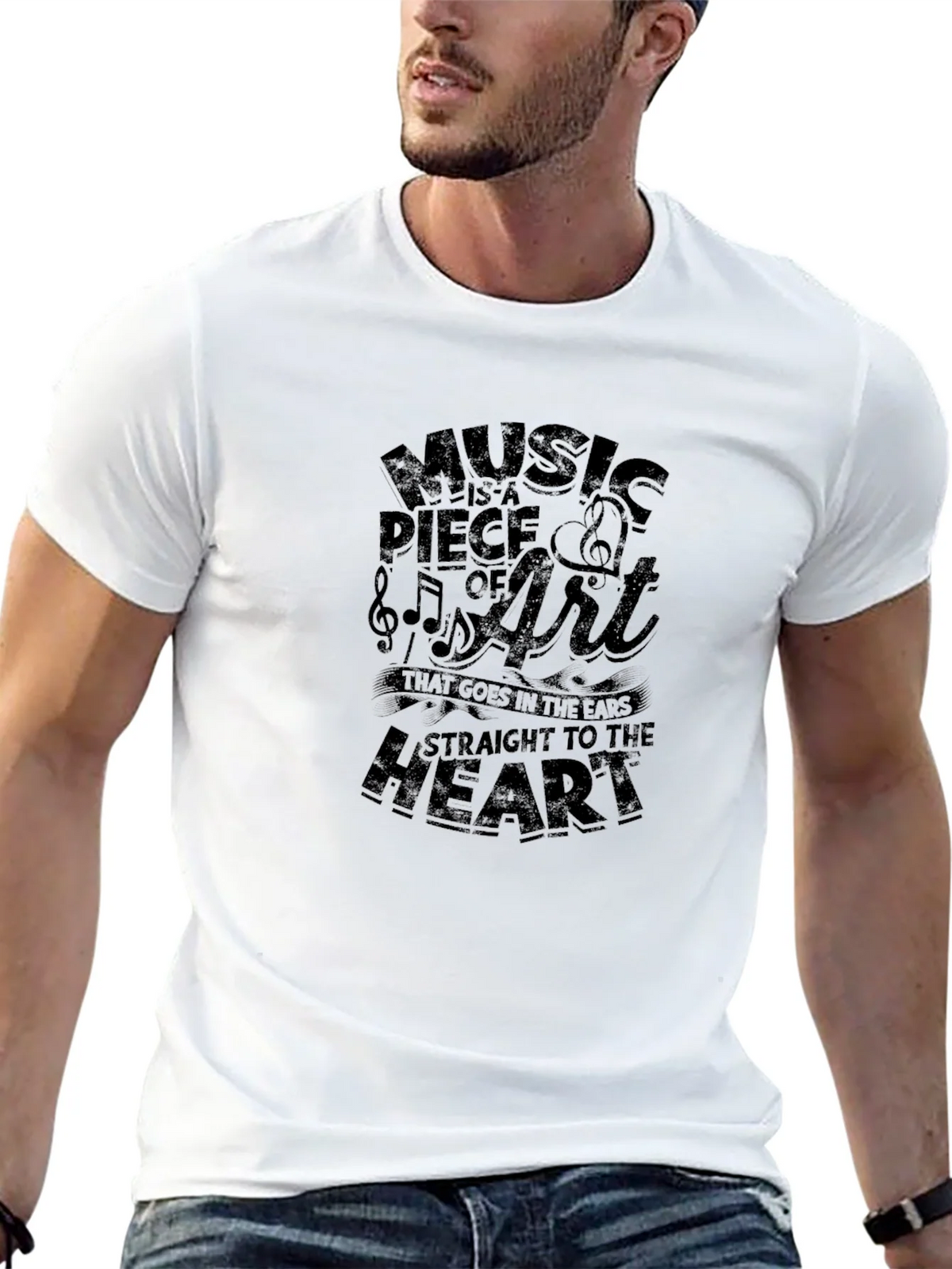 Music is Art Graphic T-Shirt - Black product image 12