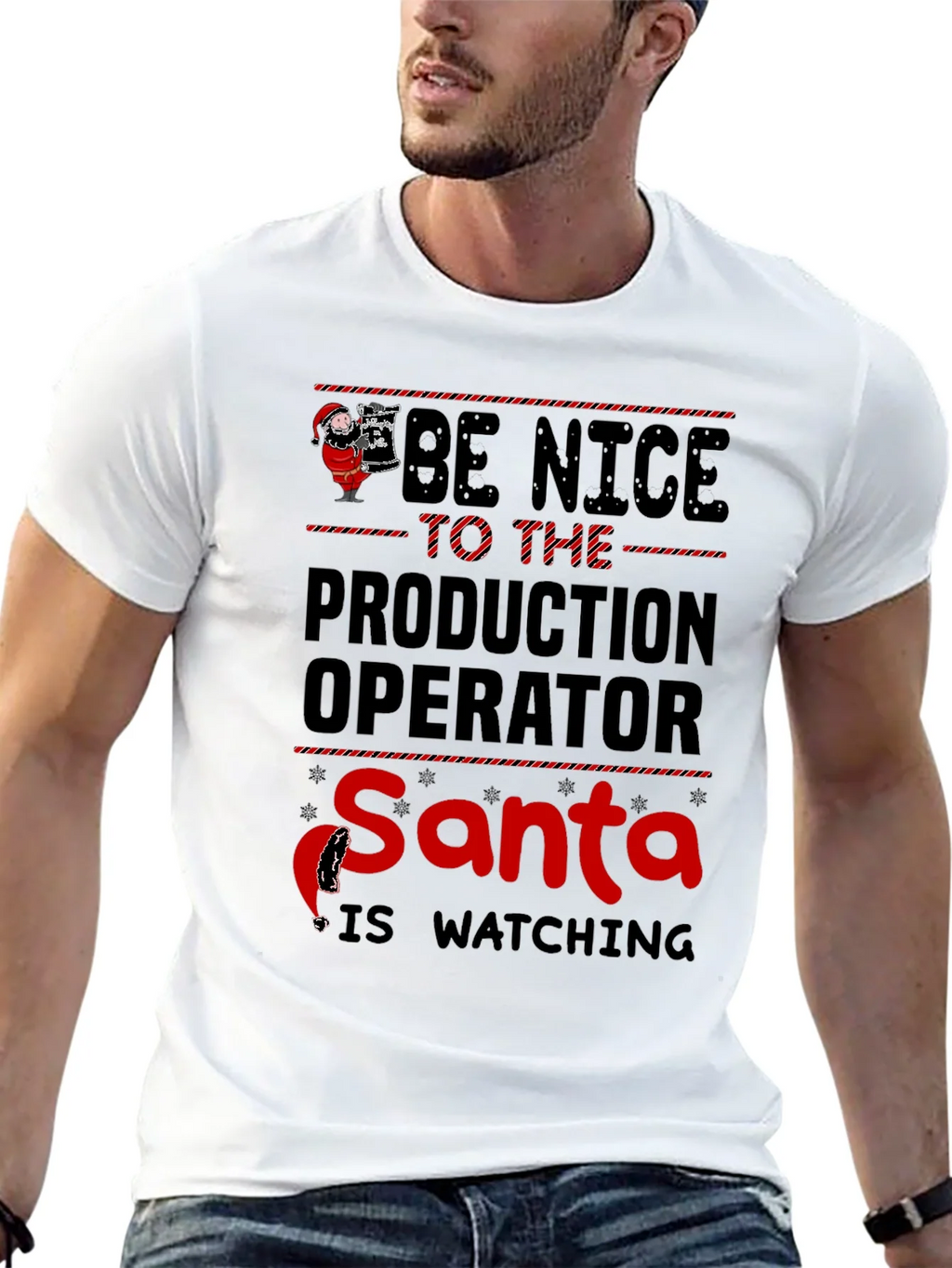 Be Nice to the Production Operator Santa T-Shirt product image 12