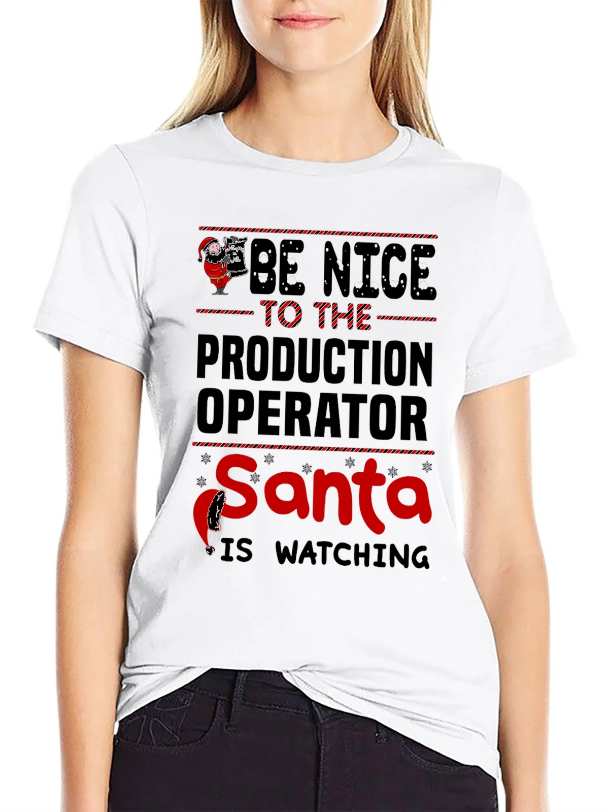 Be Nice to the Production Operator Santa T-Shirt product image 8