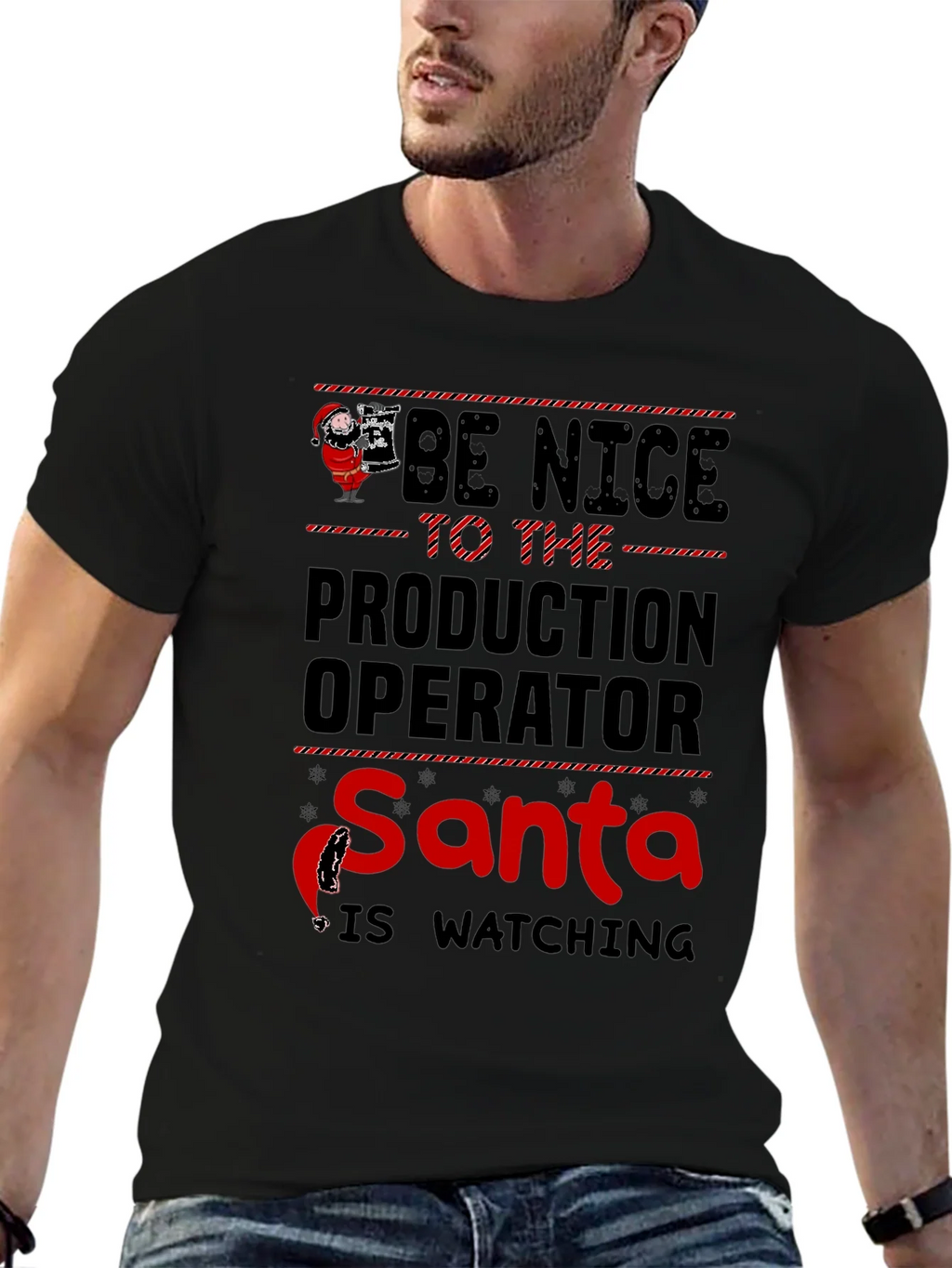 Be Nice to the Production Operator Santa T-Shirt product image 6