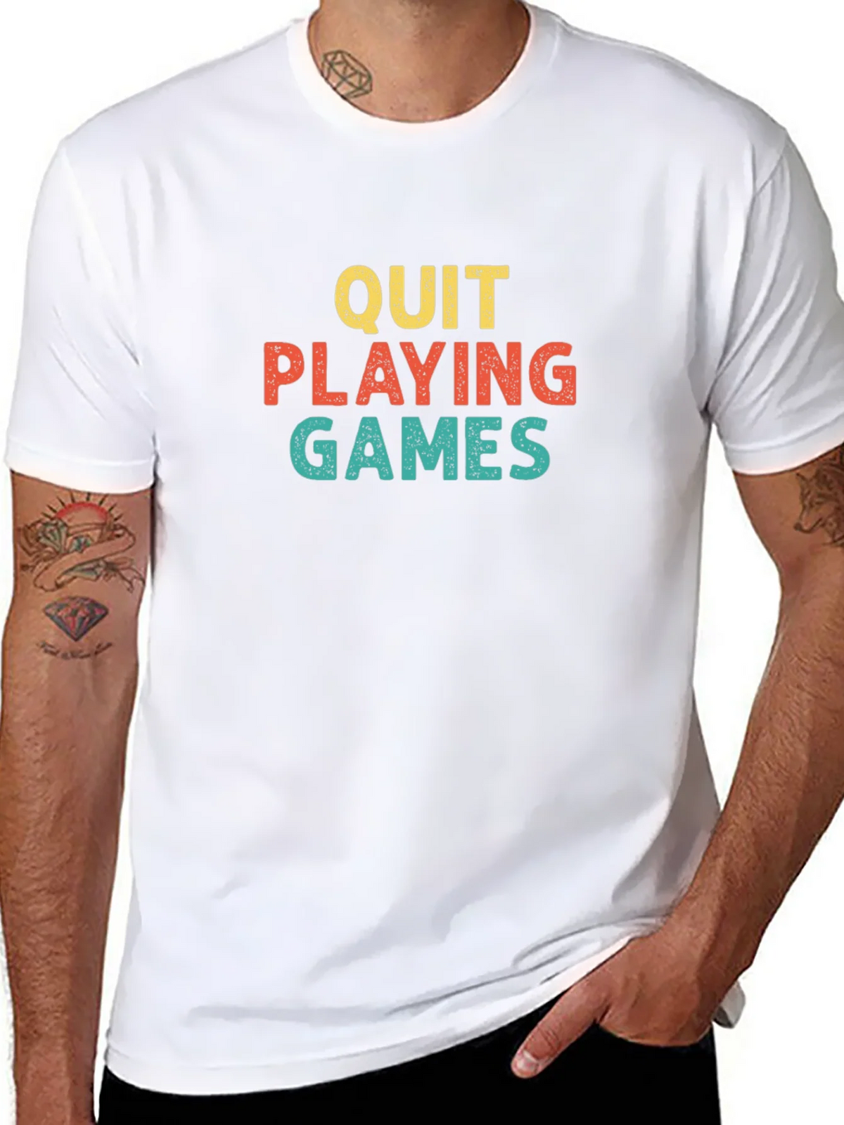 Quit Playing Games Graphic T-Shirt product image 7