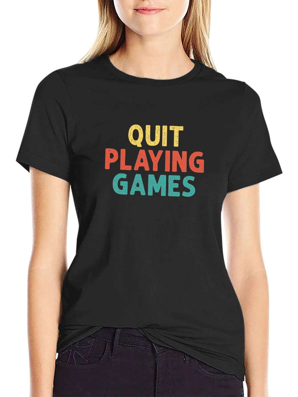 Quit Playing Games Graphic T-Shirt product image 2