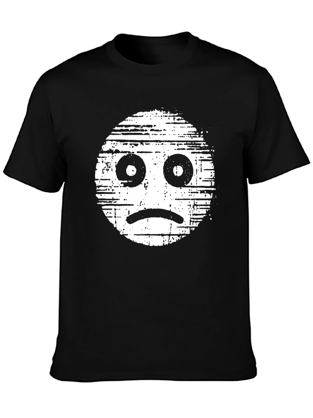 Sad Face Graphic Tee - Distressed Style product image 3