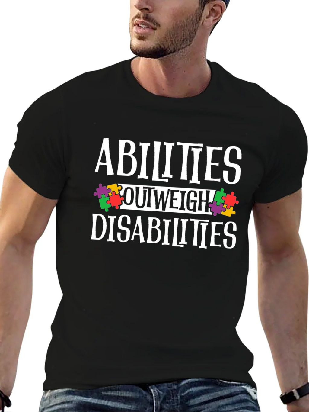 Abilities Outweigh Disabilities Awareness T-Shirt product image 6