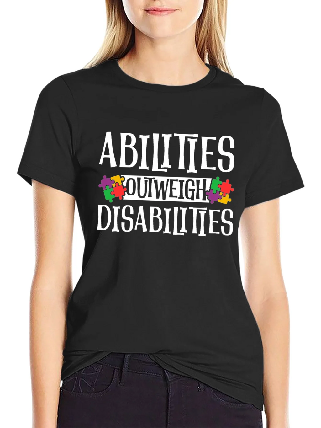 Abilities Outweigh Disabilities Awareness T-Shirt product image 2
