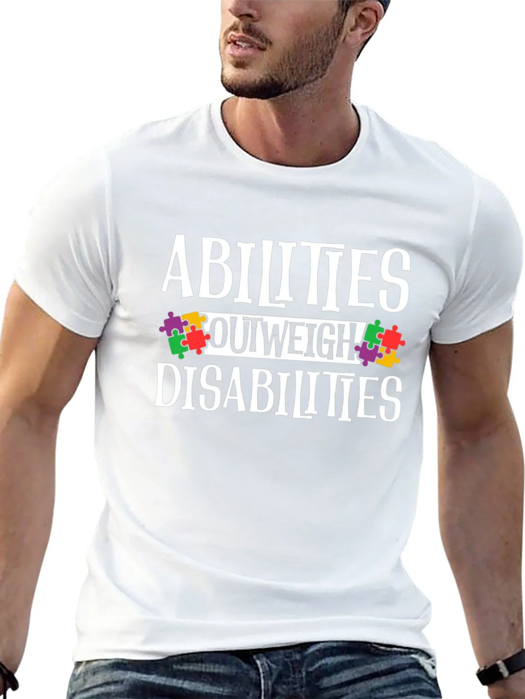 Abilities Outweigh Disabilities Awareness T-Shirt product image 12