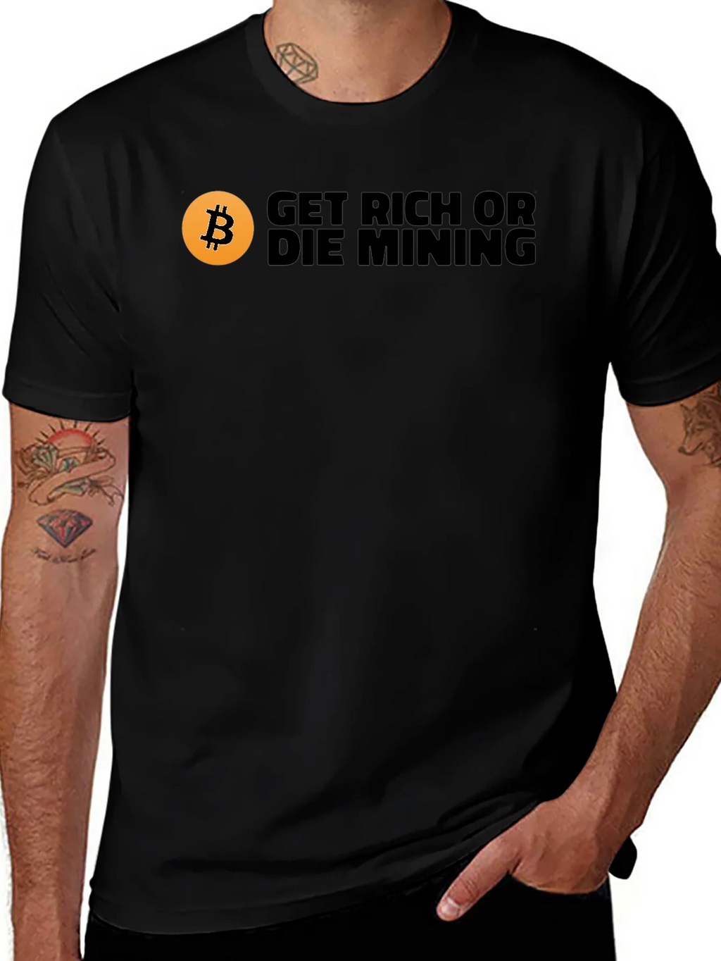 Get Rich or Die Mining Bitcoin T-Shirt product image 1