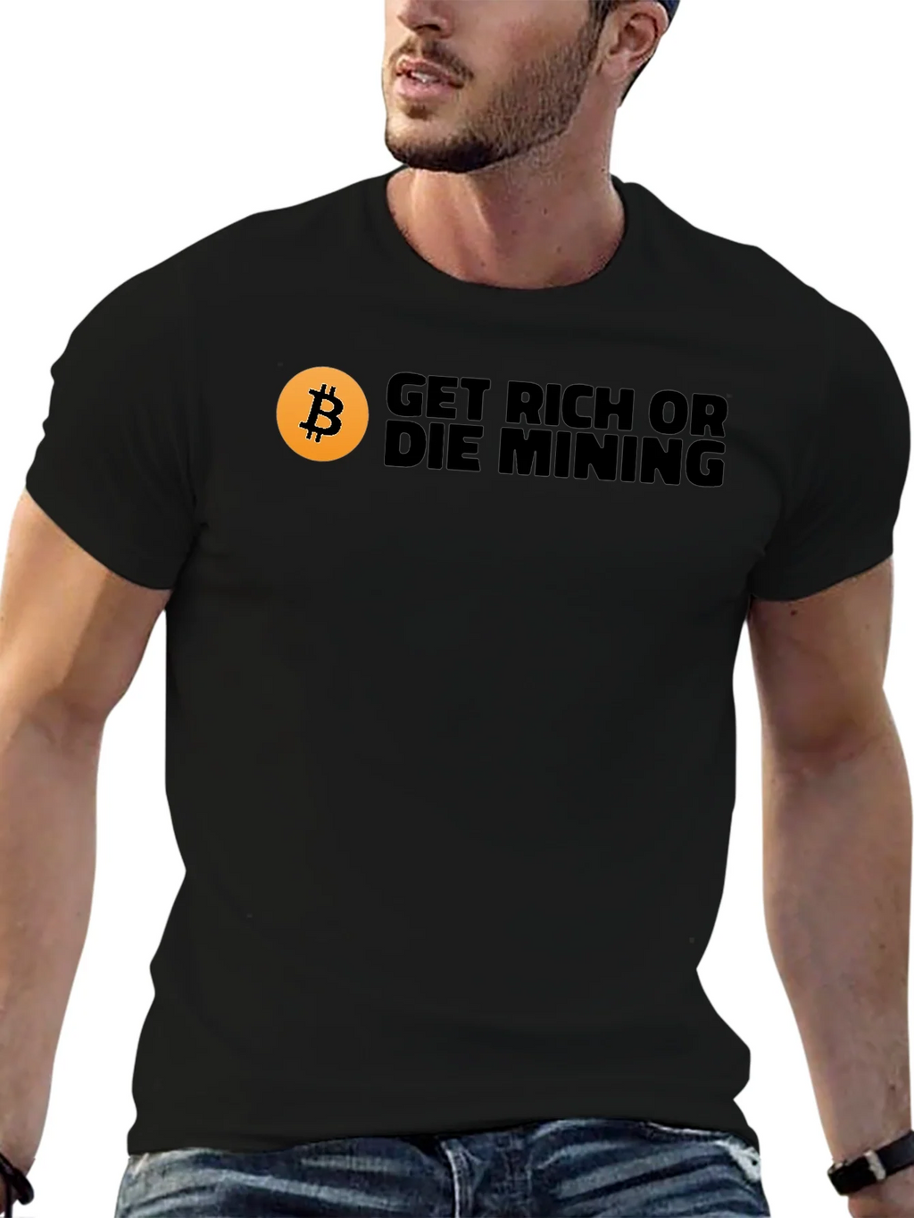 Get Rich or Die Mining Bitcoin T-Shirt product image 6