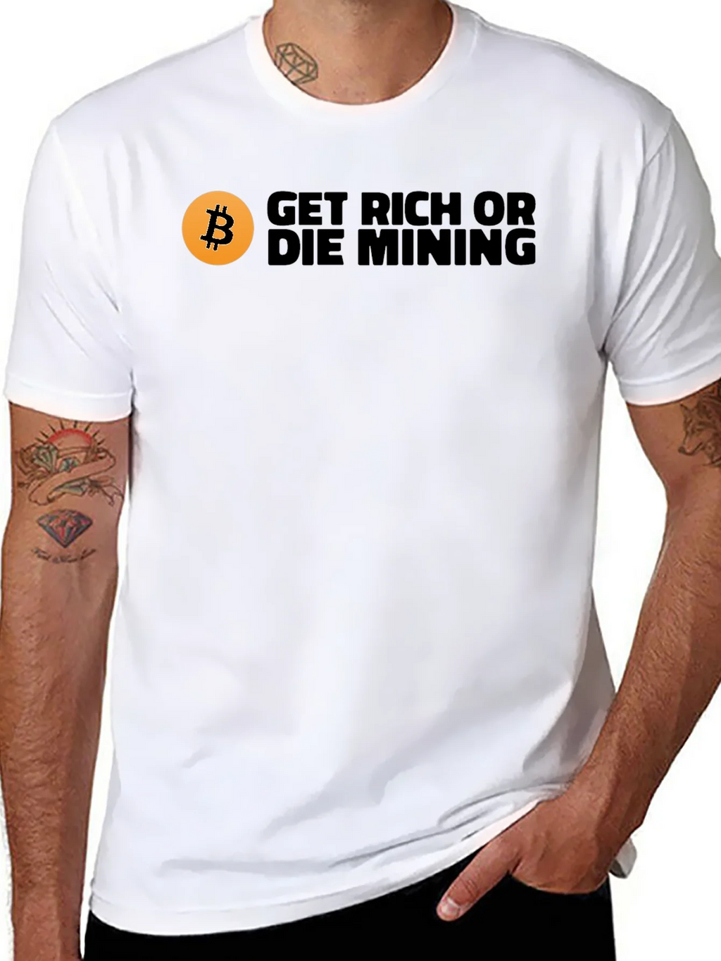 Get Rich or Die Mining Bitcoin T-Shirt product image 7