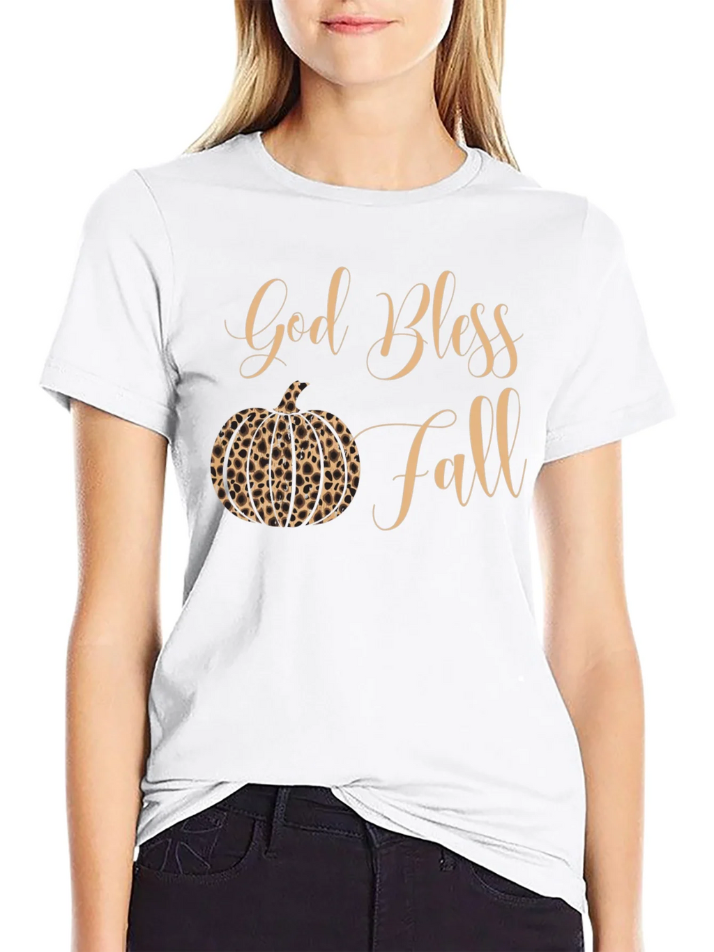 God Bless Fall Leopard Pumpkin T-Shirt product image 8