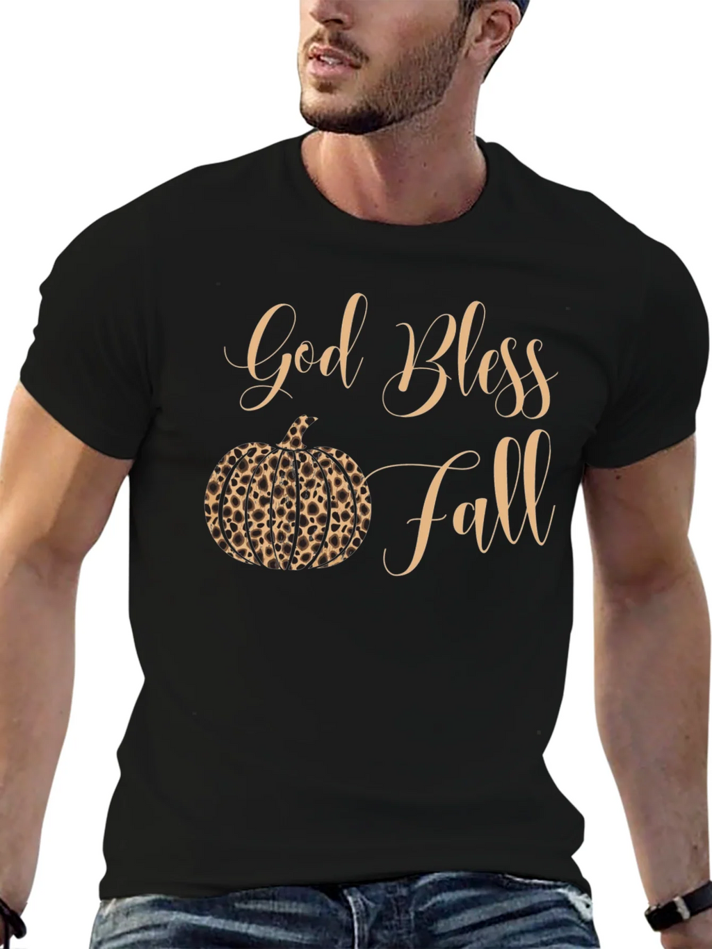 God Bless Fall Leopard Pumpkin T-Shirt product image 6