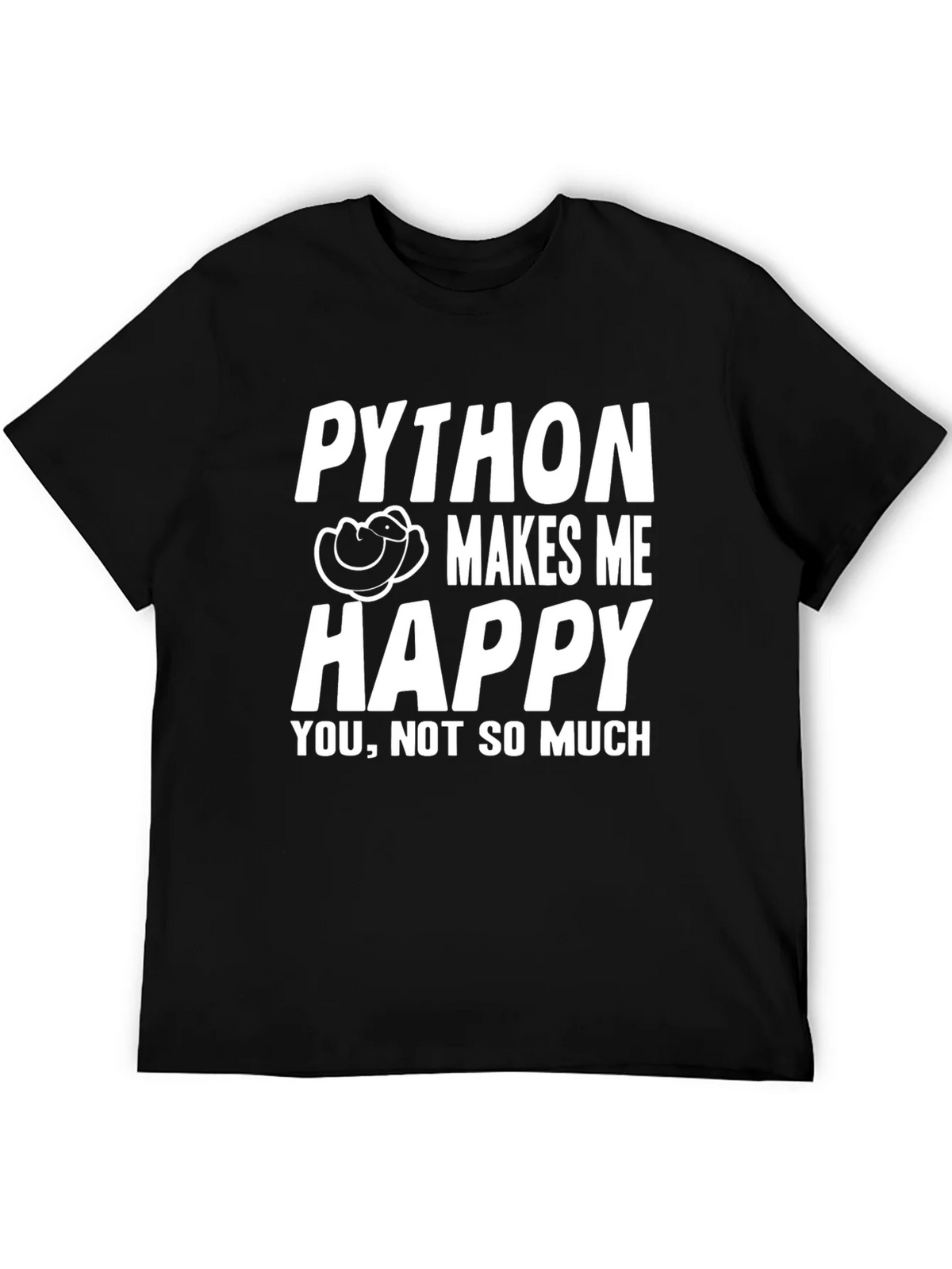 Python Makes Me Happy Black T-Shirt product image 2