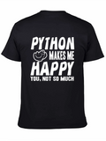 Python Makes Me Happy Black T-Shirt product image 1