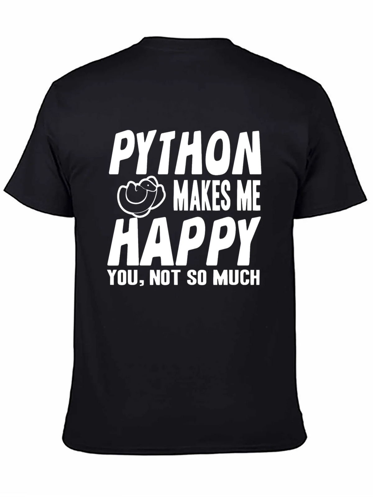 Python Makes Me Happy Black T-Shirt product image 1