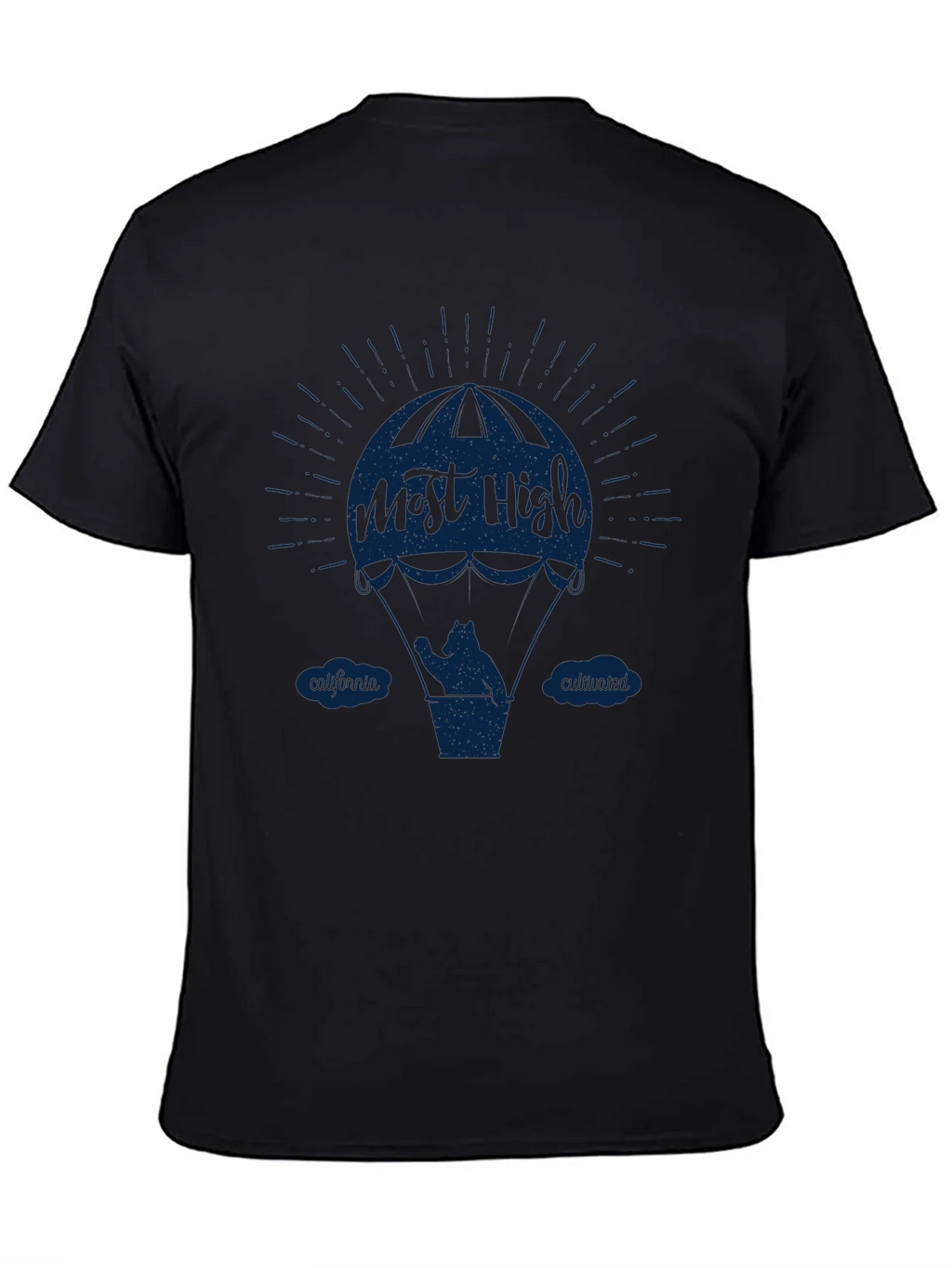 Most High California Bear Hot Air Balloon Black T-Shirt product image 4