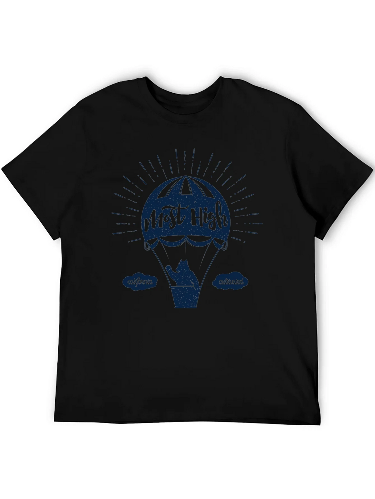 Most High California Bear Hot Air Balloon Black T-Shirt product image 5